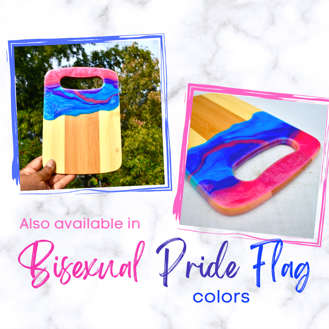 LGBTQ Bamboo Charcuterie Board Set • Gay Pride Charcuterie Board Set
