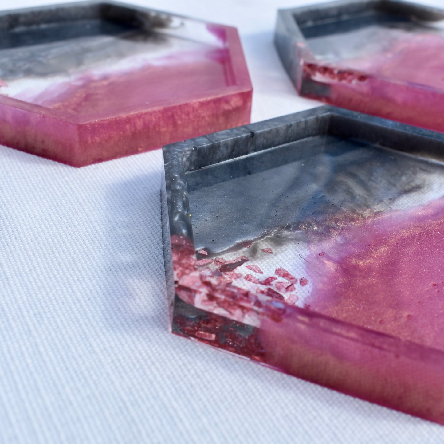 Autumn Themed Hexagon Coasters • Fall Resin Coasters • Fall Décor Coasters (set of 4)