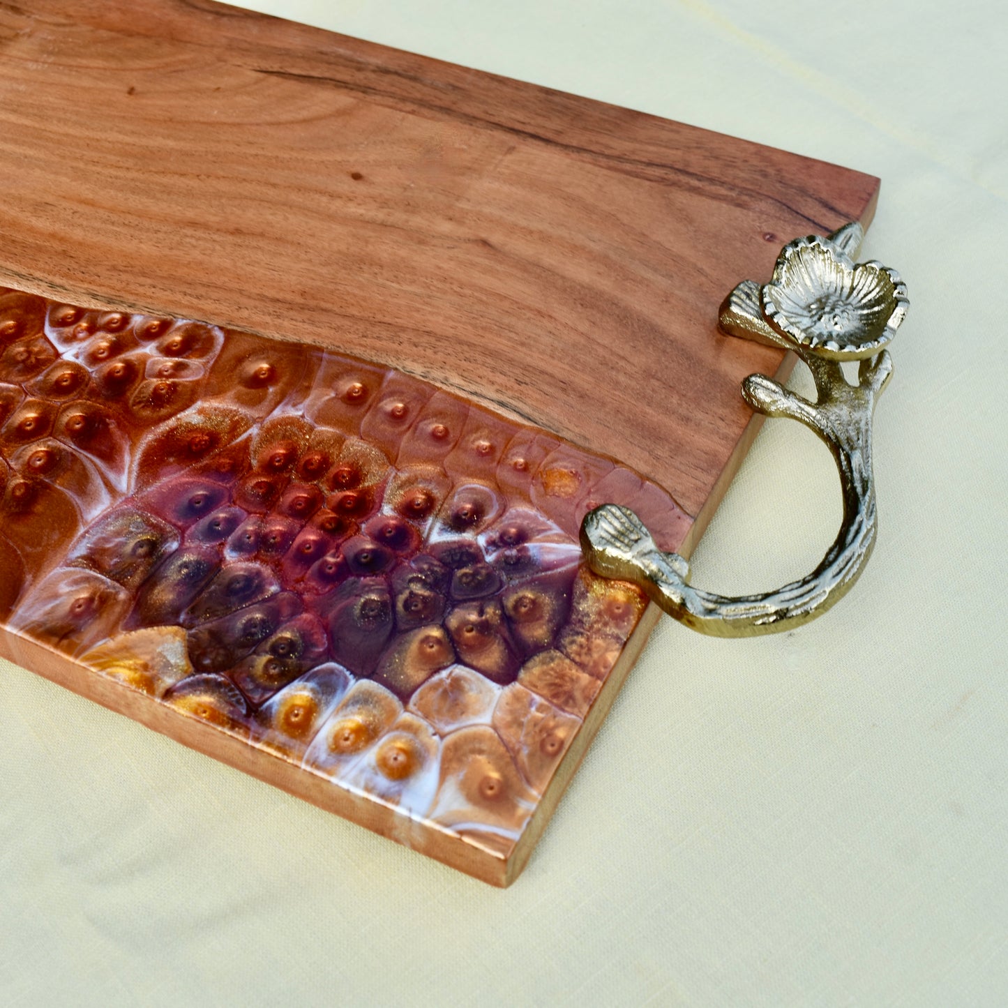 Autumn-themed Charcuterie Board, Decorative Fall Cheese Board, Thanksgiving Cutting Board, Gift for Her-Him, Fall Design Serving Tray