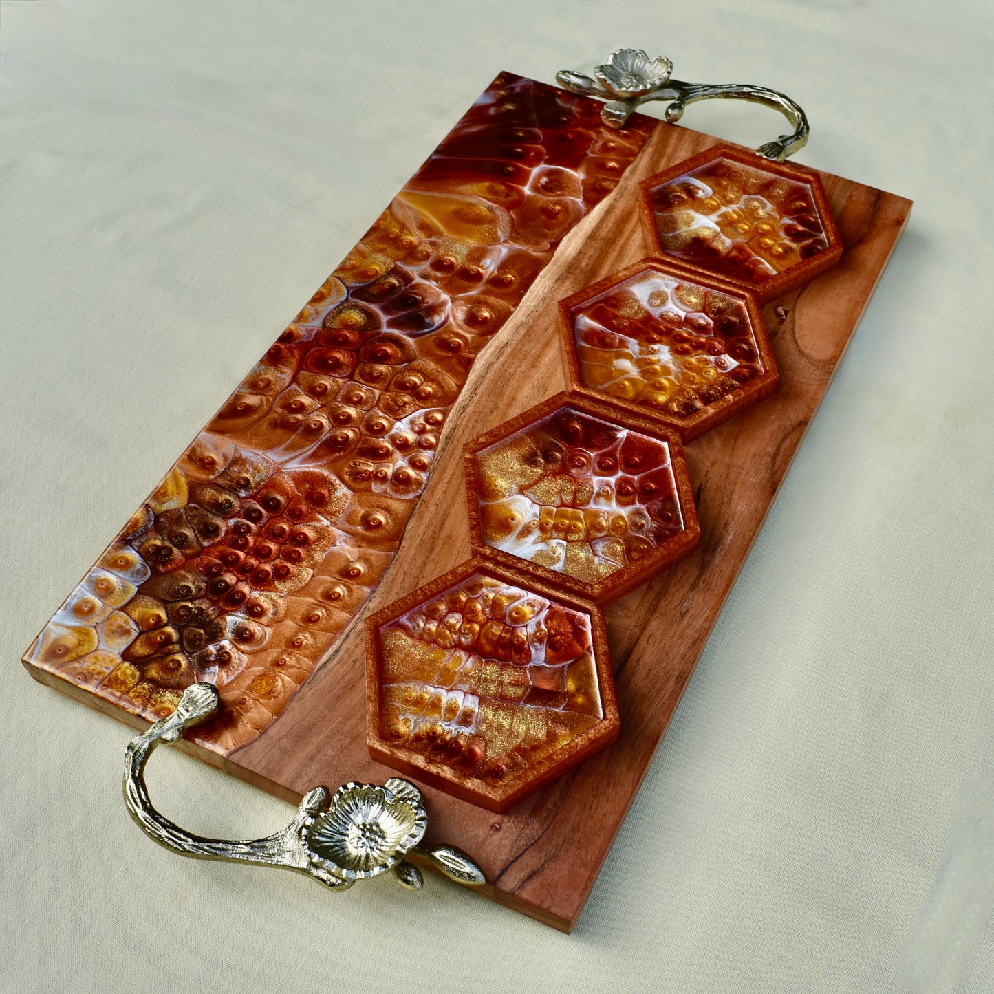 Autumn-themed Charcuterie Board, Decorative Fall Cheese Board, Thanksgiving Cutting Board, Gift for Her-Him, Fall Design Serving Tray