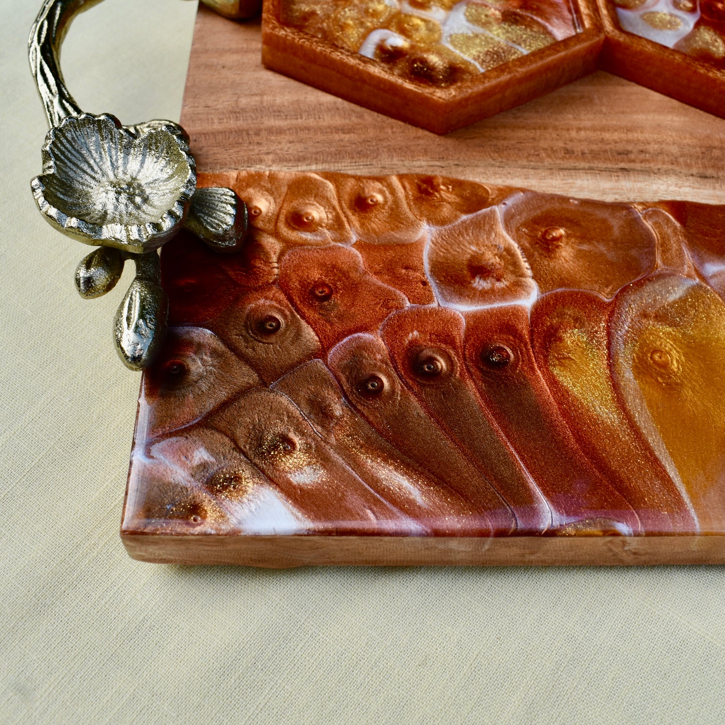 Autumn-themed Charcuterie Board, Decorative Fall Cheese Board, Thanksgiving Cutting Board, Gift for Her-Him, Fall Design Serving Tray