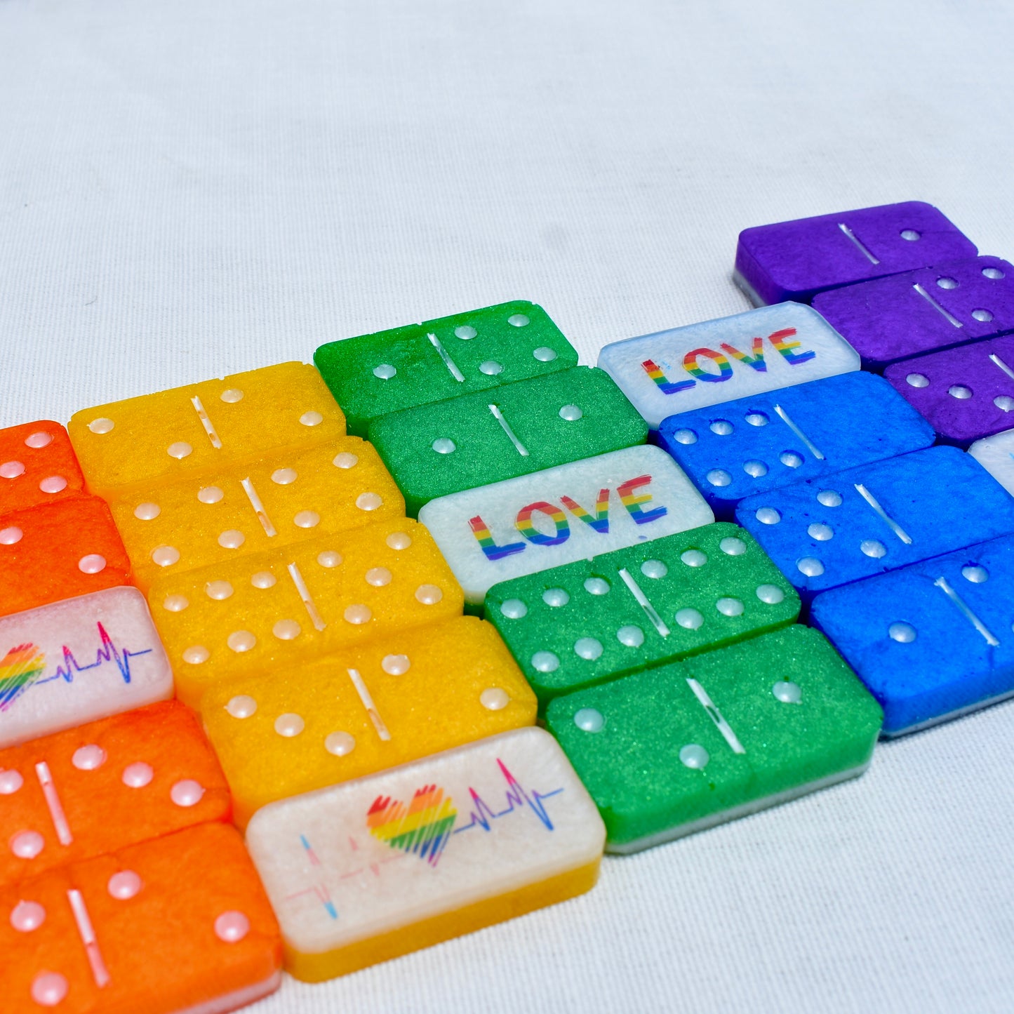Pride Month Dominoes • LGBTQ+ Domino Set • Rainbow Dominoes