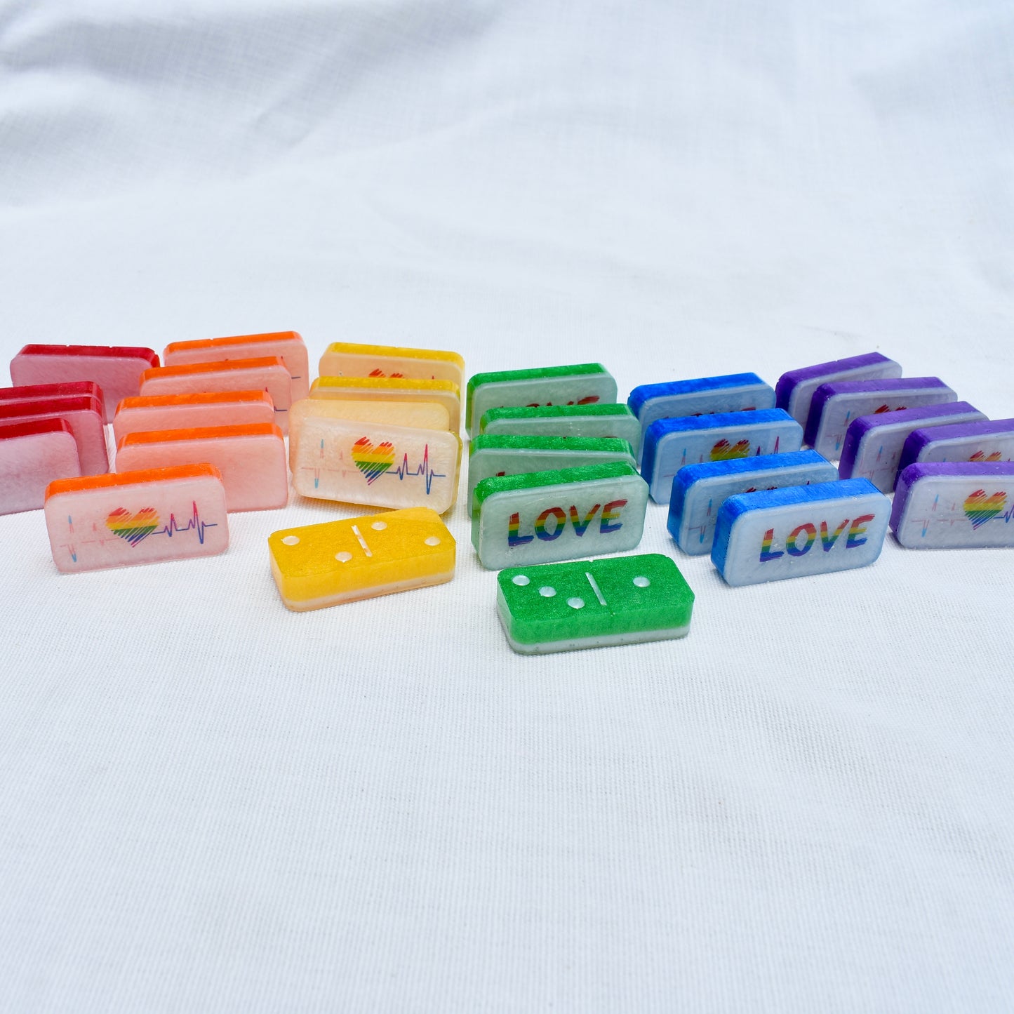Pride Month Dominoes • LGBTQ+ Domino Set • Rainbow Dominoes