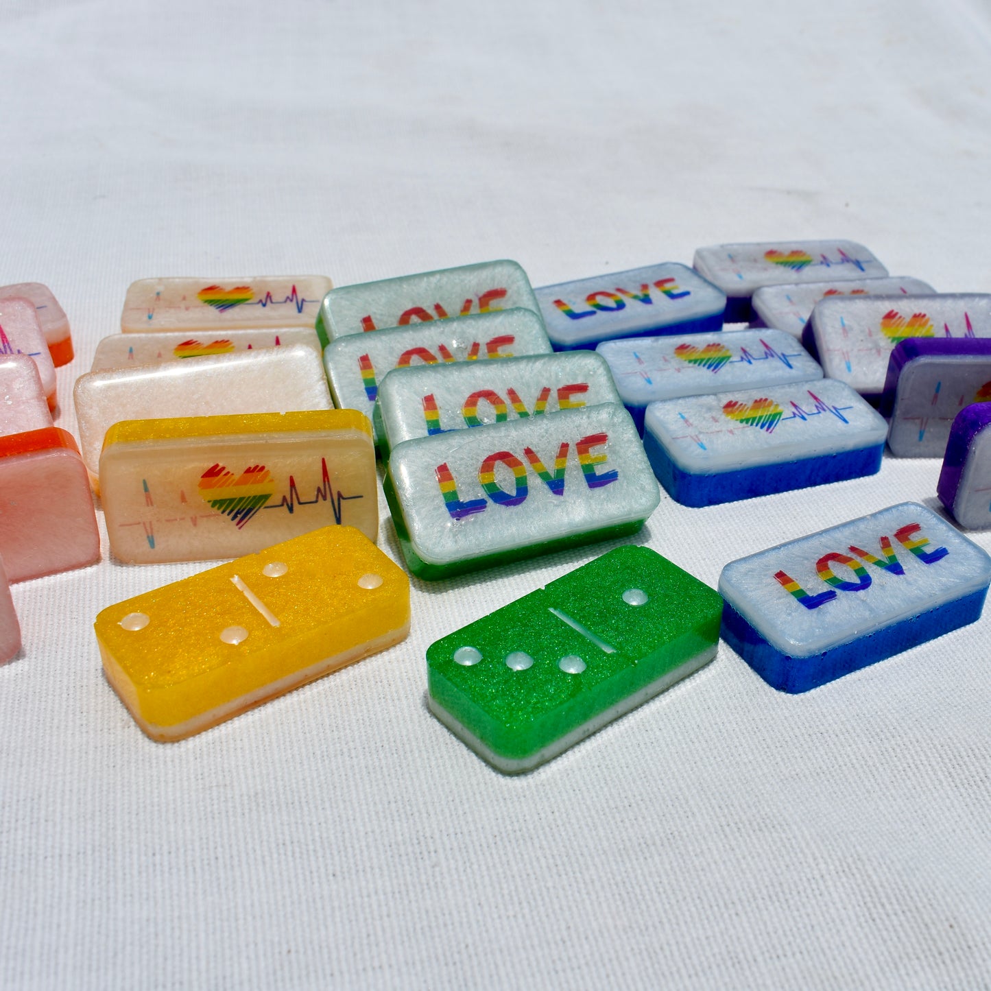 Pride Month Dominoes • LGBTQ+ Domino Set • Rainbow Dominoes