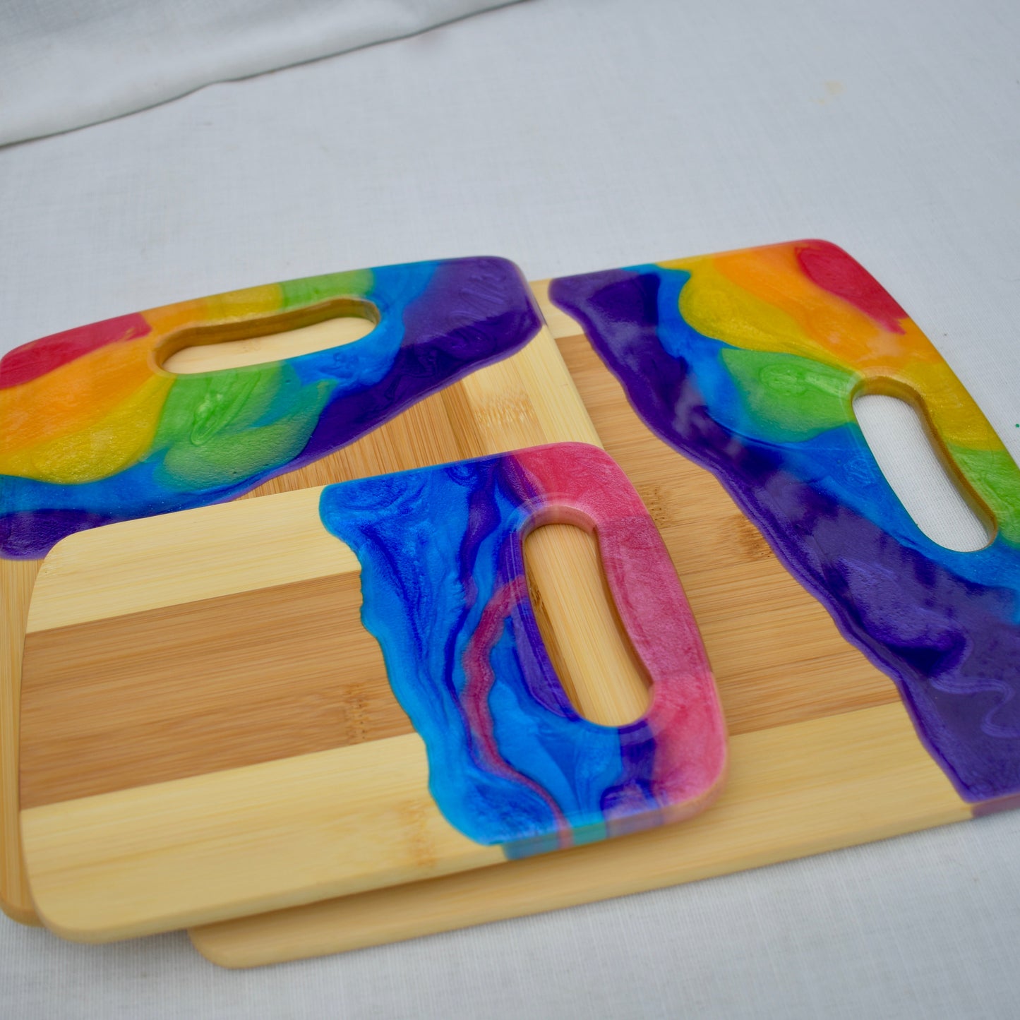 LGBTQ Bamboo Charcuterie Board Set • Gay Pride Charcuterie Board Set