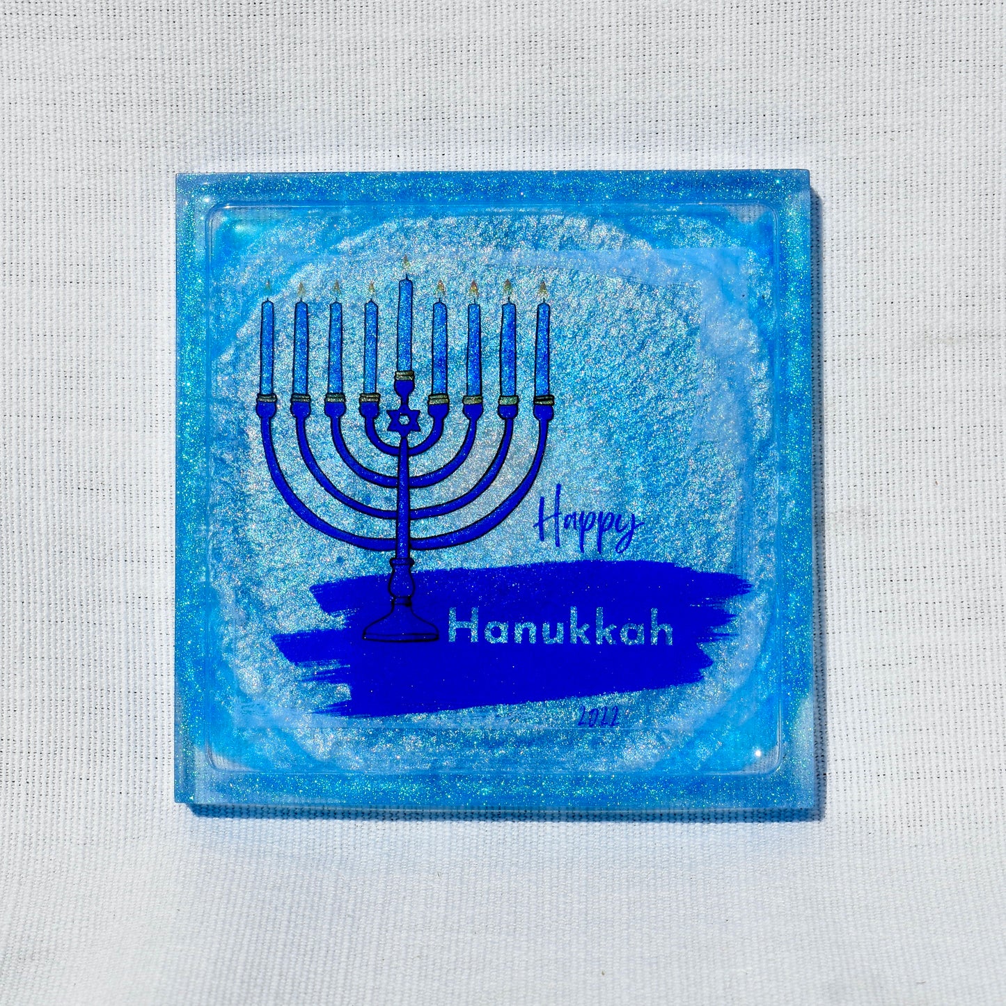 Hanukkah Themed Coasters • Hanukkah Menorah Coasters • Jewish Coasters