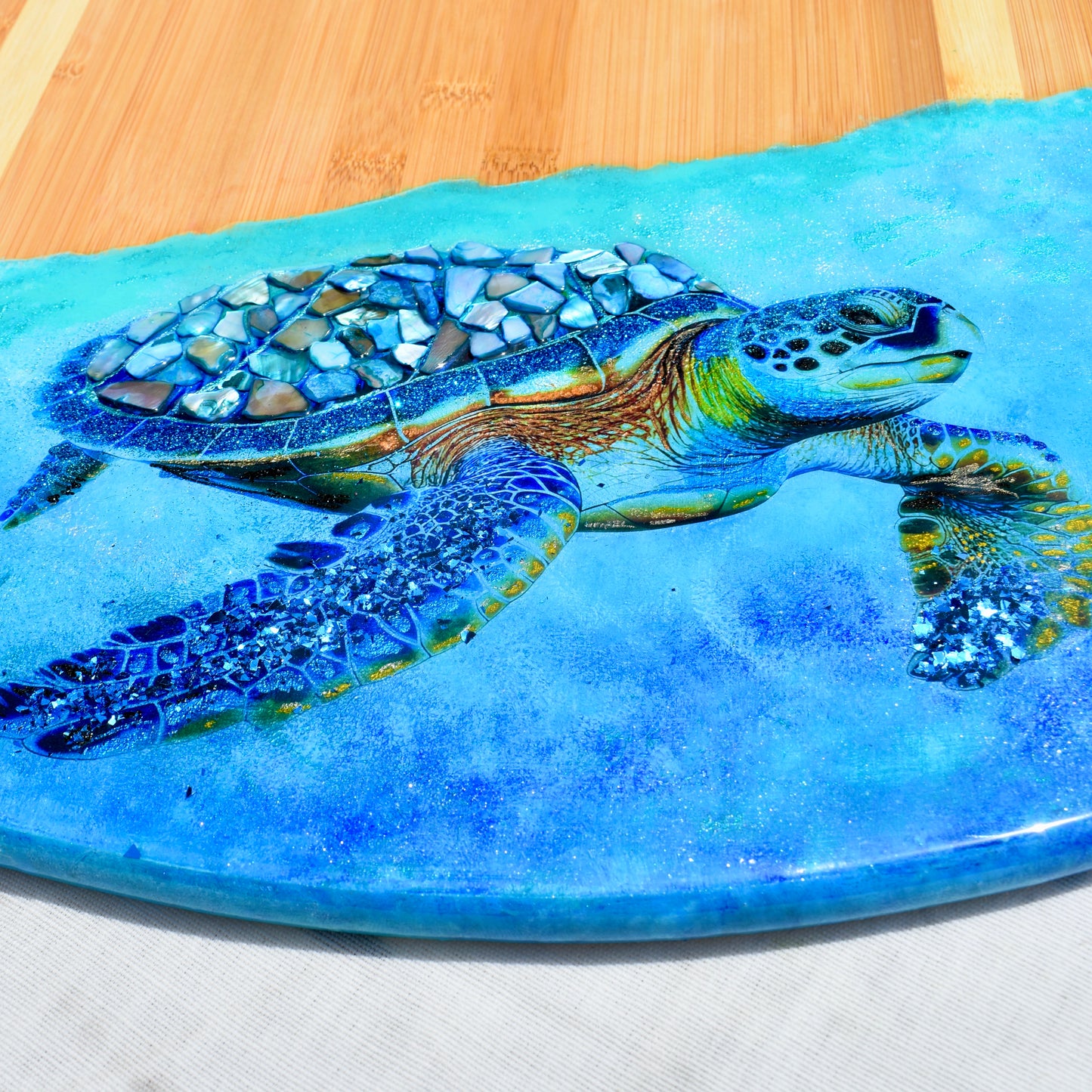 Sea Turtle Charcuterie-Cutting Board • Multi-purpose Sea Turtle Serving Board• Bamboo Sea Turtle Serving Board