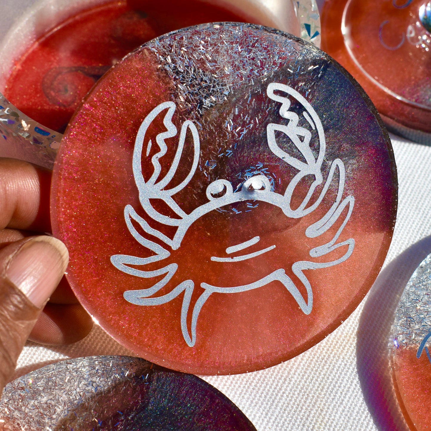 Personalized Cancer Birthday Coasters • Custom Zodiac Coasters w Holder • Birthday Coasters w Holder
