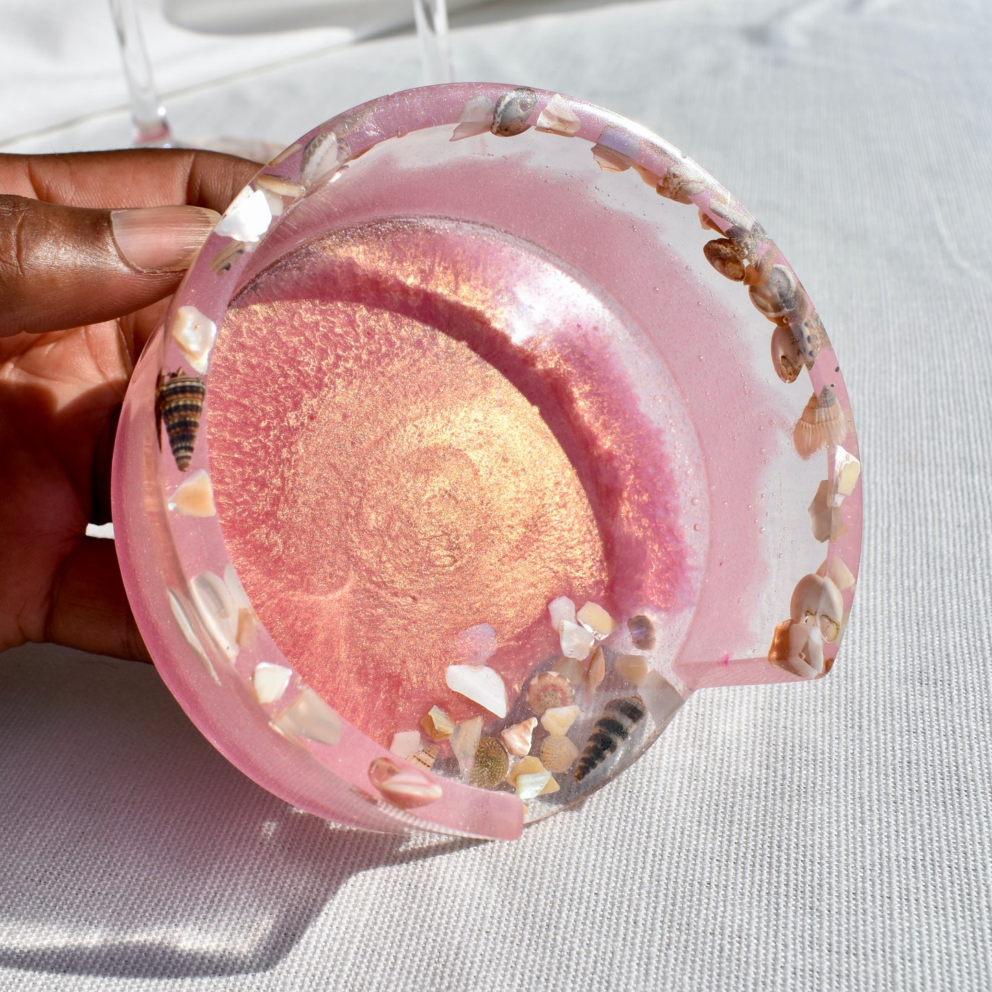 Seashell Coasters with Holder (Assorted Colors)