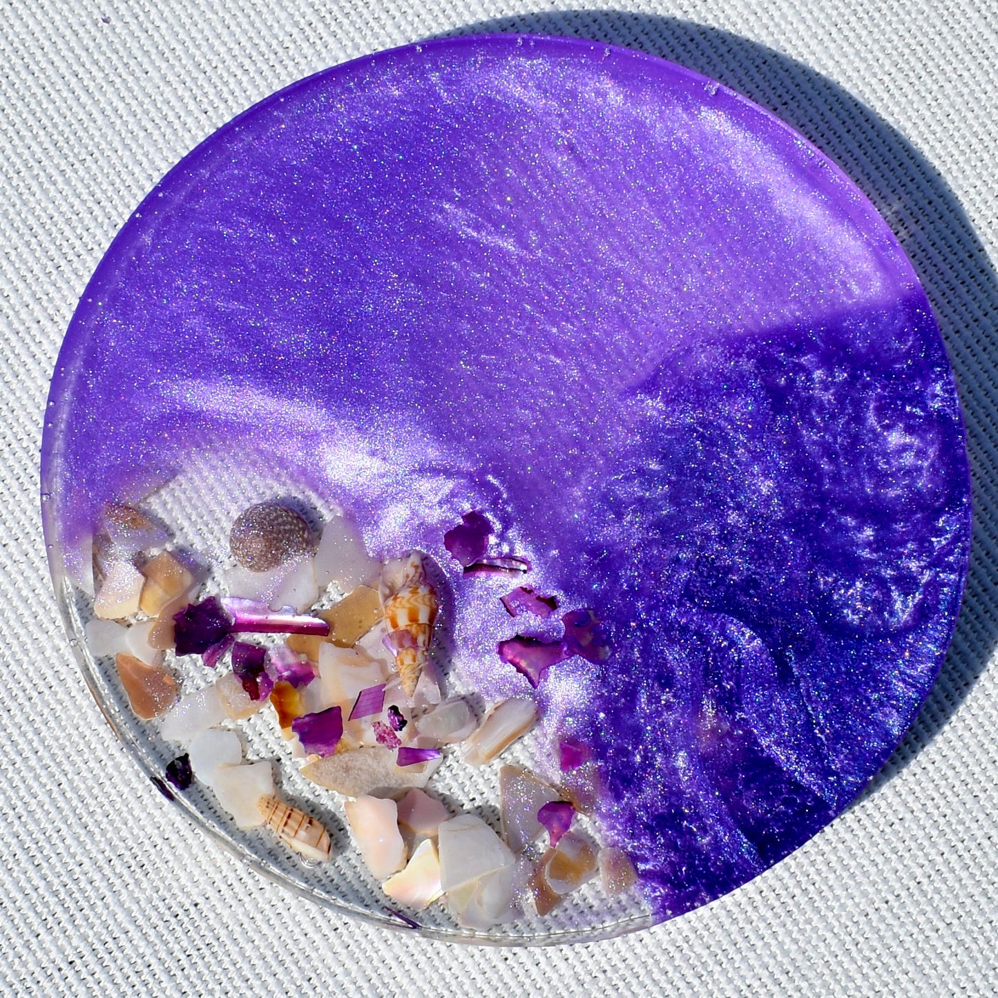 Seashell Coasters with Holder (Assorted Colors)