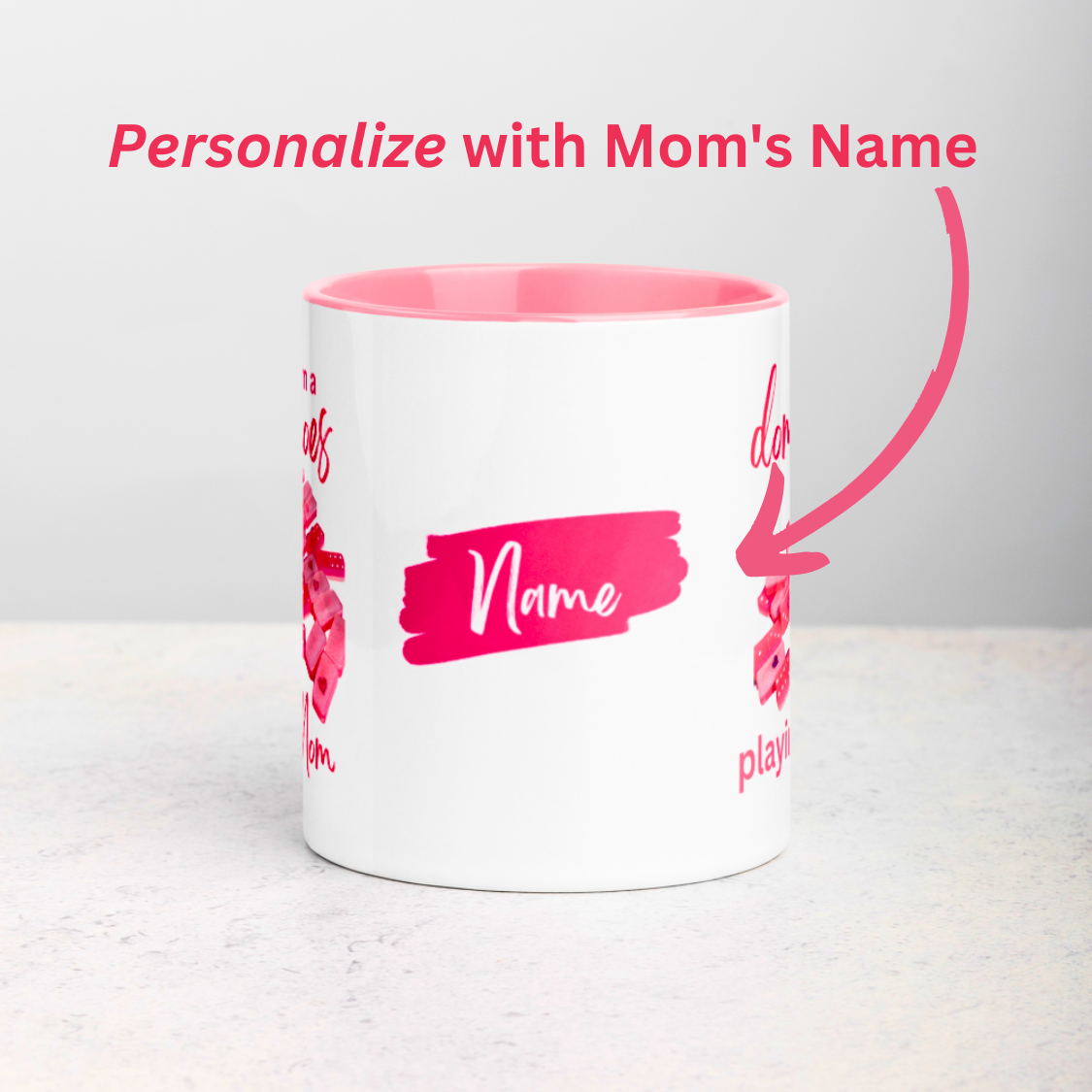 Personalizable “Dominoes” Mug for Mom • DOMINO LOVER MUG • Mom Dominoes Mug