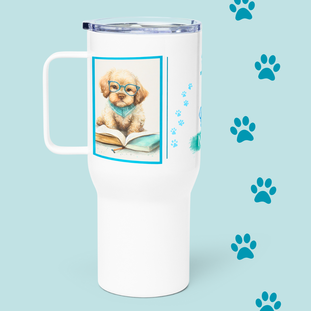 Rescue Dog Travel Mug • Personalized Dog Mug • Book Lover Travel Mug