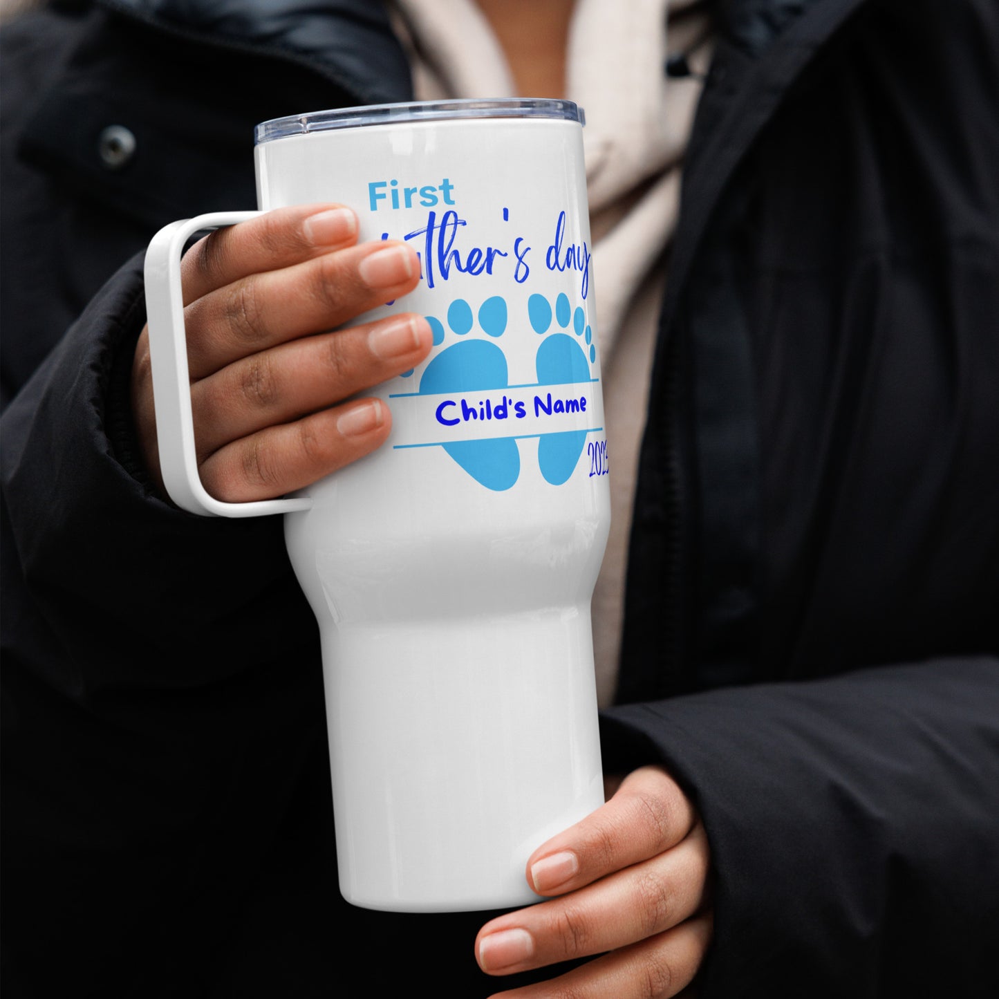 Personalized “1st Father’s Day” Travel Mug • Custom Dad Travel MUG