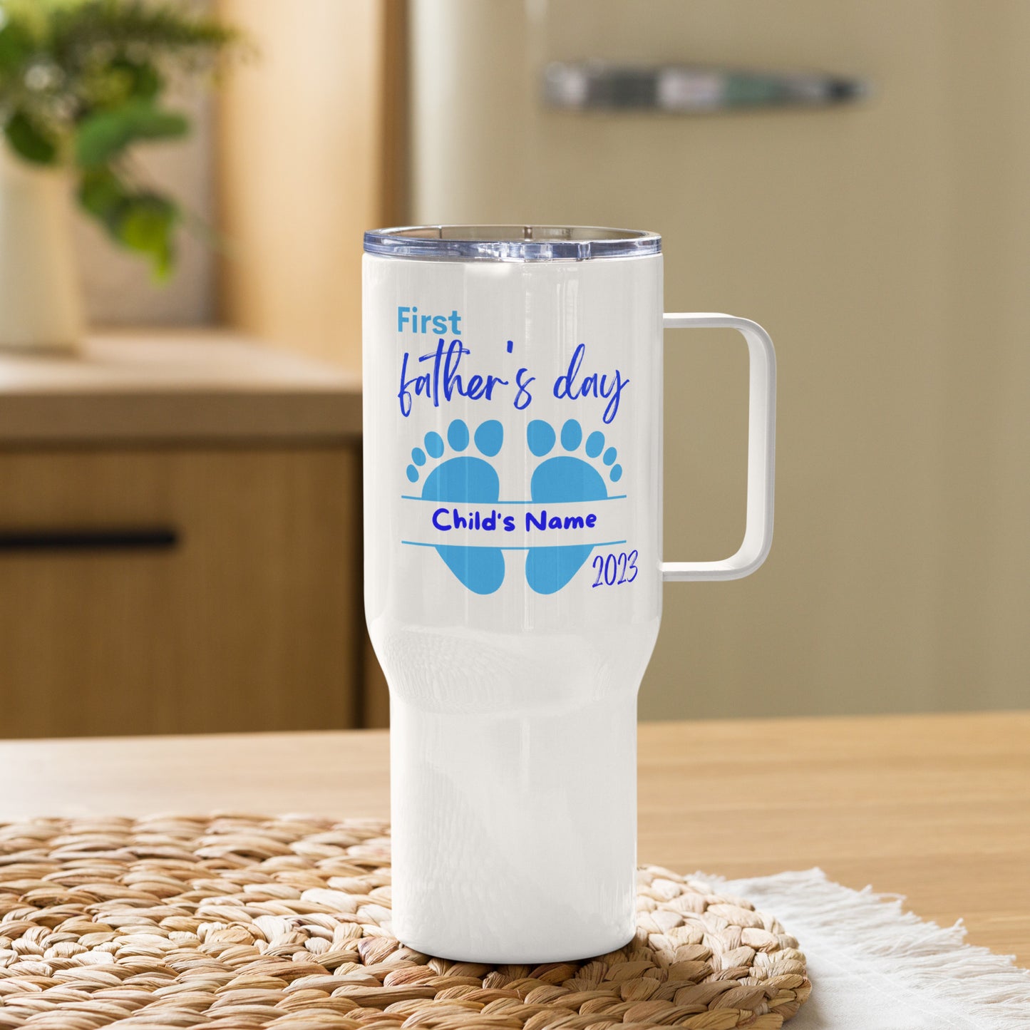 Personalized “1st Father’s Day” Travel Mug • Custom Dad Travel MUG