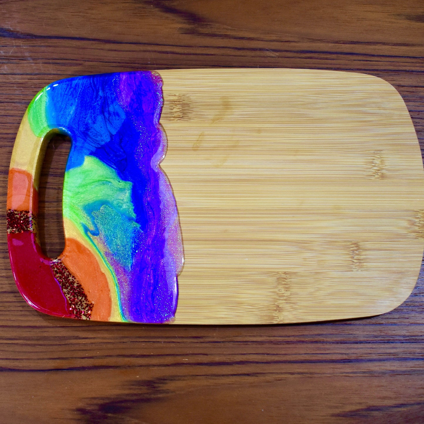 LGBTQ Bamboo Charcuterie Board Set • Gay Pride Charcuterie Board Set