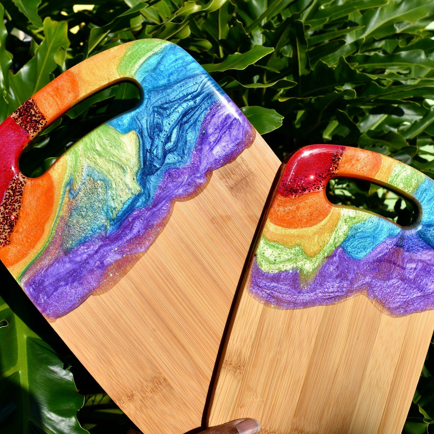LGBTQ Bamboo Charcuterie Board Set • Gay Pride Charcuterie Board Set