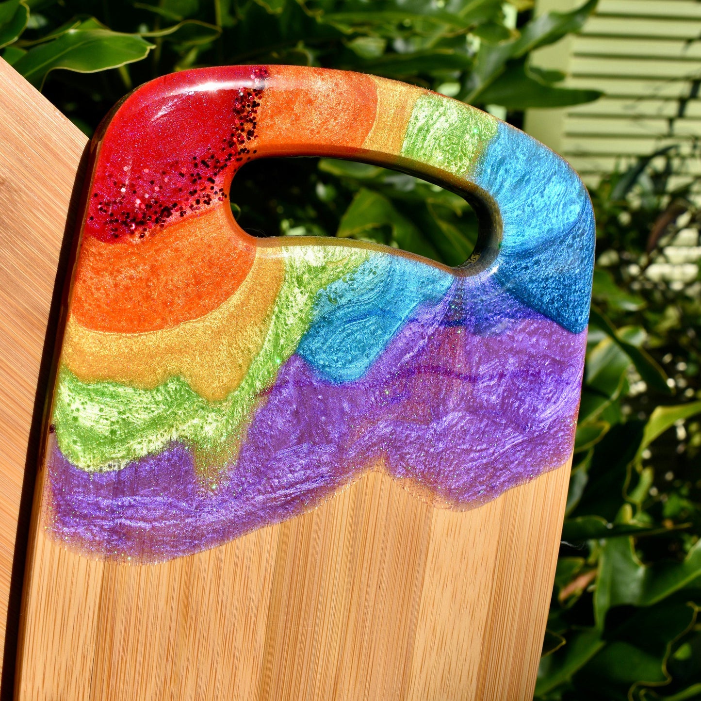 LGBTQ Bamboo Charcuterie Board Set • Gay Pride Charcuterie Board Set