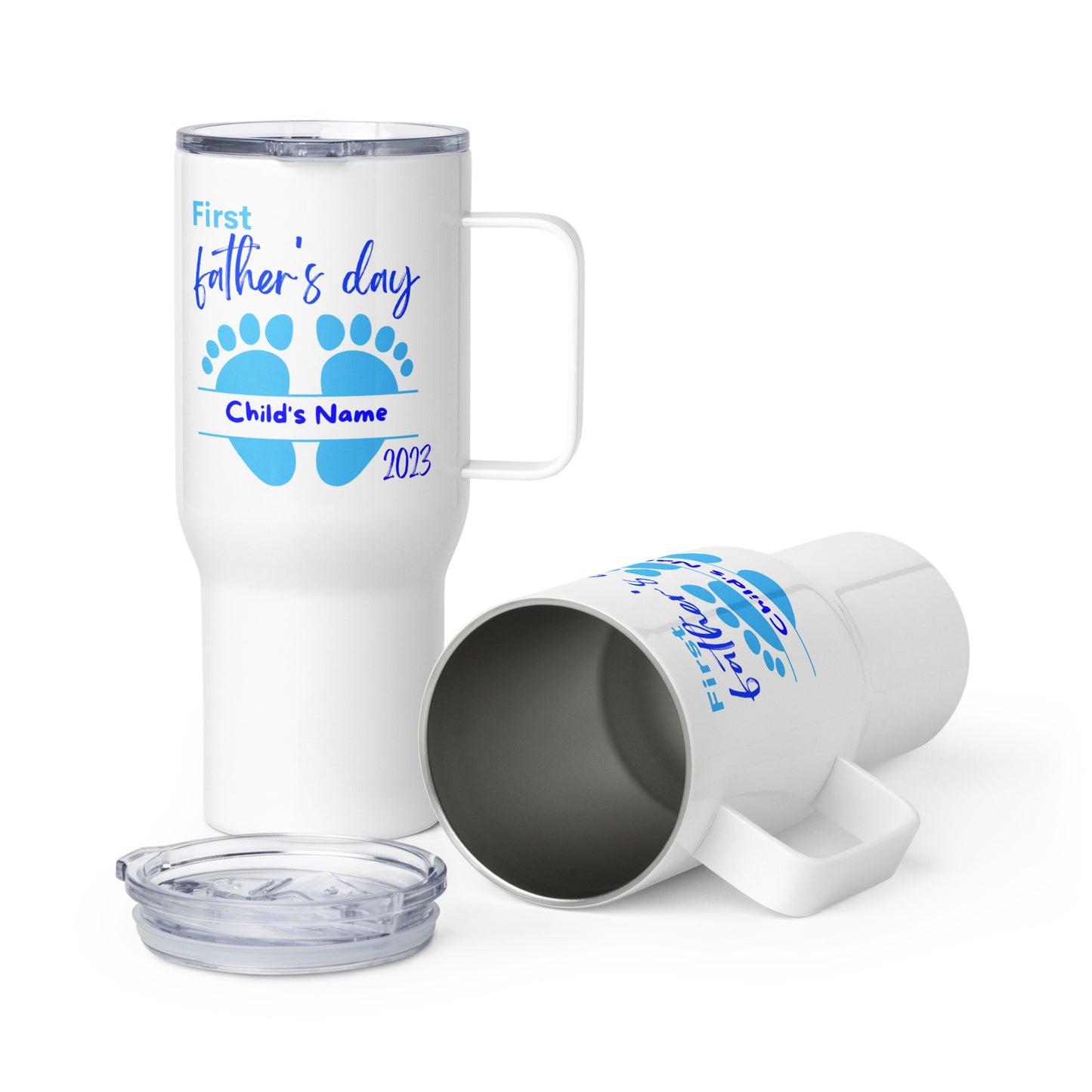 Personalized “1st Father’s Day” Travel Mug • Custom Dad Travel MUG