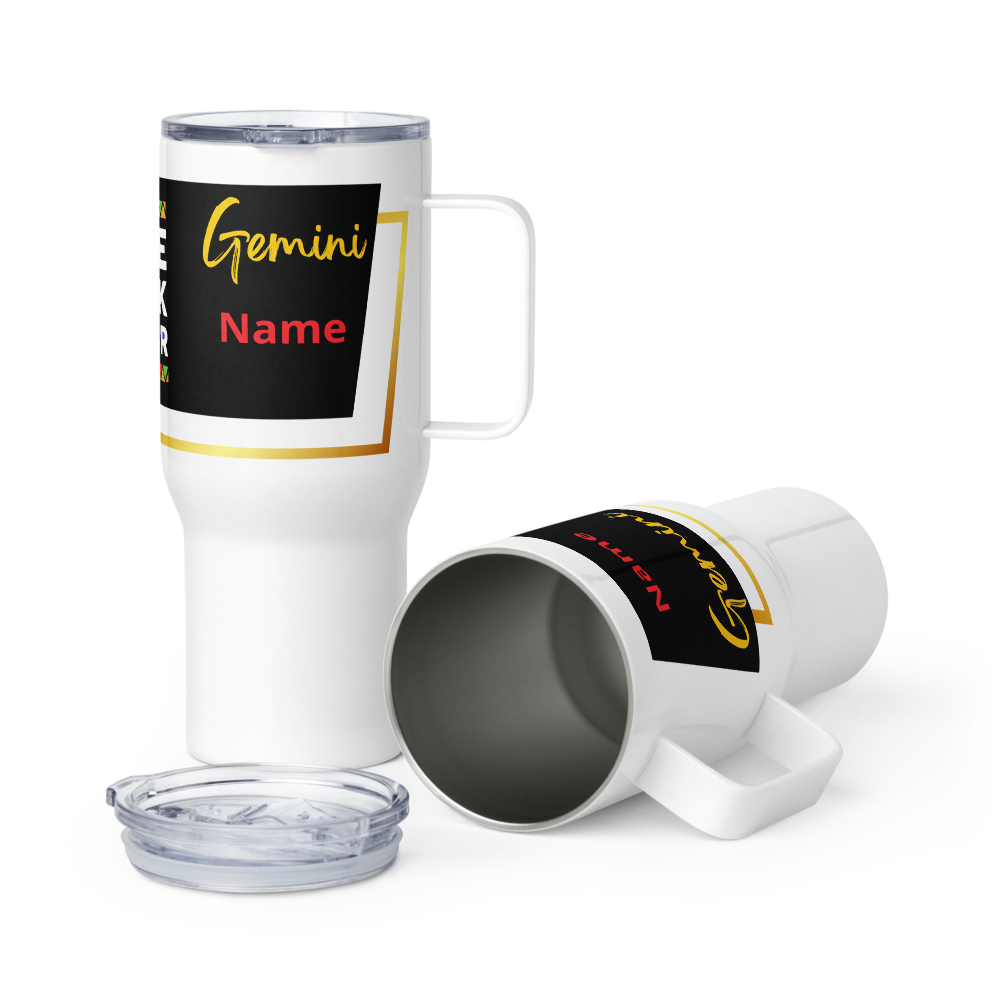 Gemini Zodiac Travel Mug for Dad • Personalized Gemini Travel Mug
