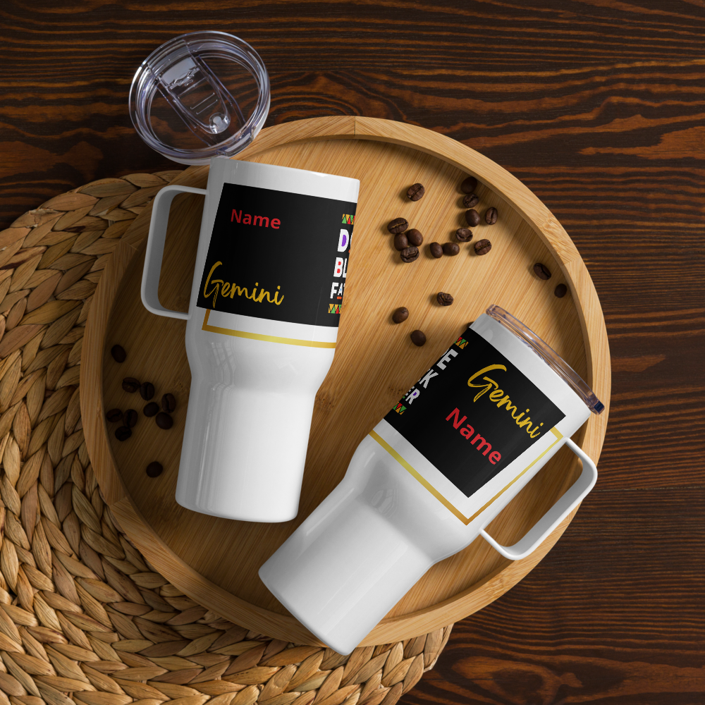 Gemini Zodiac Travel Mug for Dad • Personalized Gemini Travel Mug