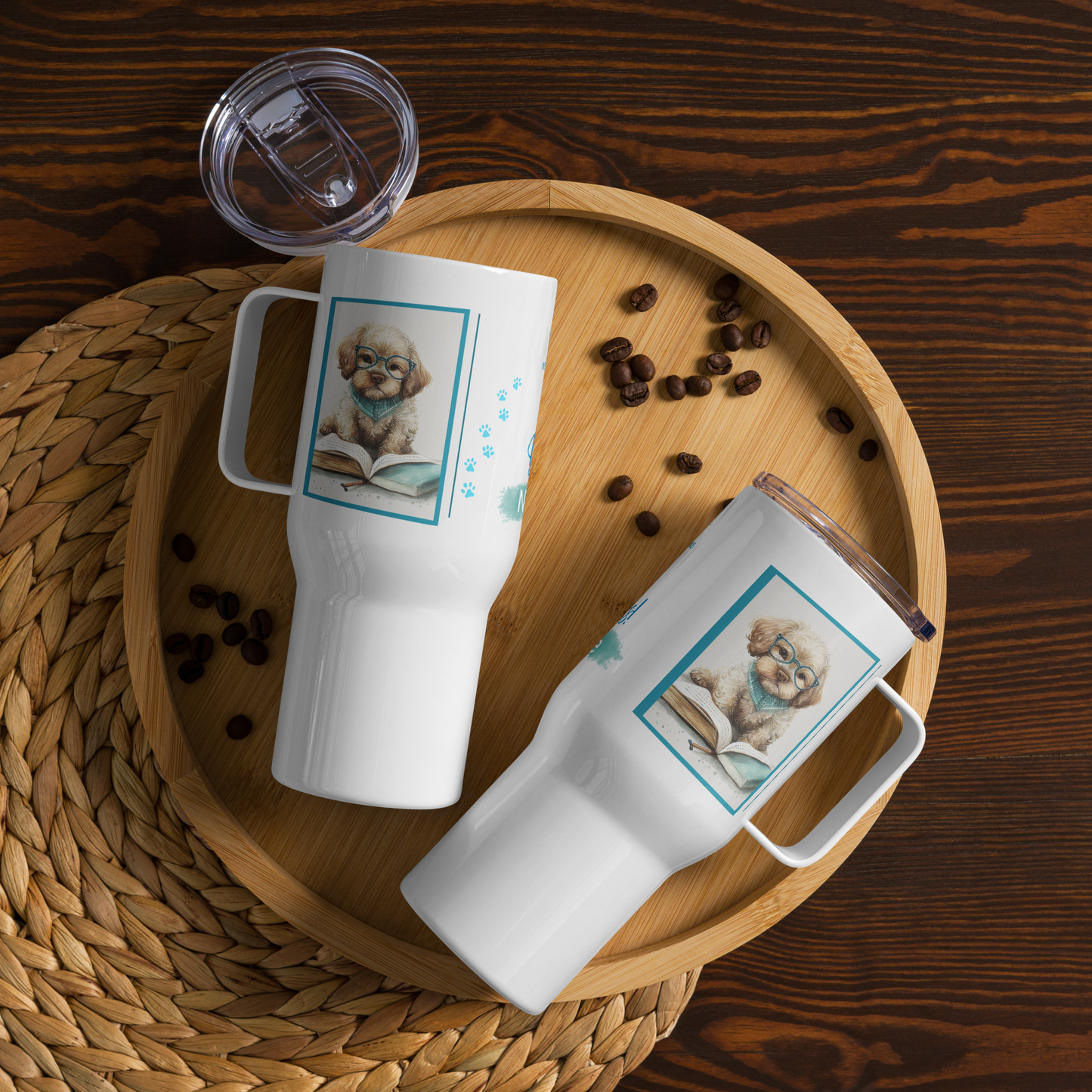 Rescue Dog Travel Mug • Personalized Dog Mug • Book Lover Travel Mug