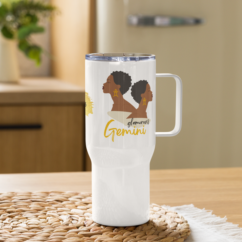 Gemini Zodiac Travel Mug for Her • Personalized Gemini Travel Mug