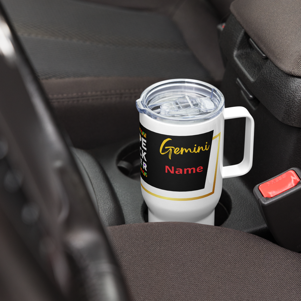 Gemini Zodiac Travel Mug for Dad • Personalized Gemini Travel Mug