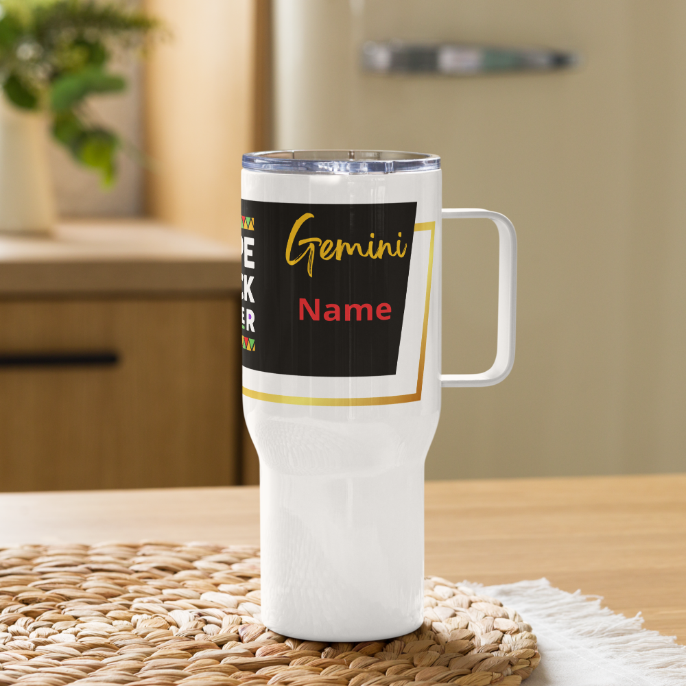Gemini Zodiac Travel Mug for Dad • Personalized Gemini Travel Mug