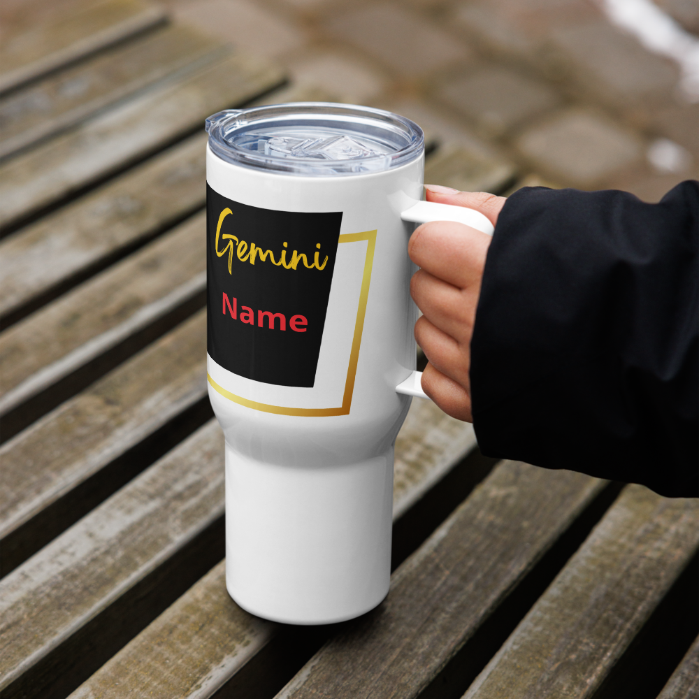 Gemini Zodiac Travel Mug for Dad • Personalized Gemini Travel Mug