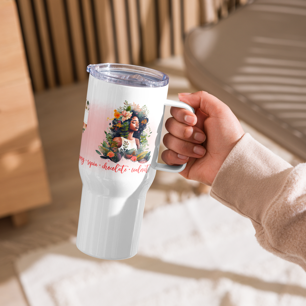 Melanin Lady Personalized Travel Mug • Shades of Brown Travel Mug • Brown Skin Girls Mug • Beautiful Brown Skin Mug • Skin Tones Travel Mug