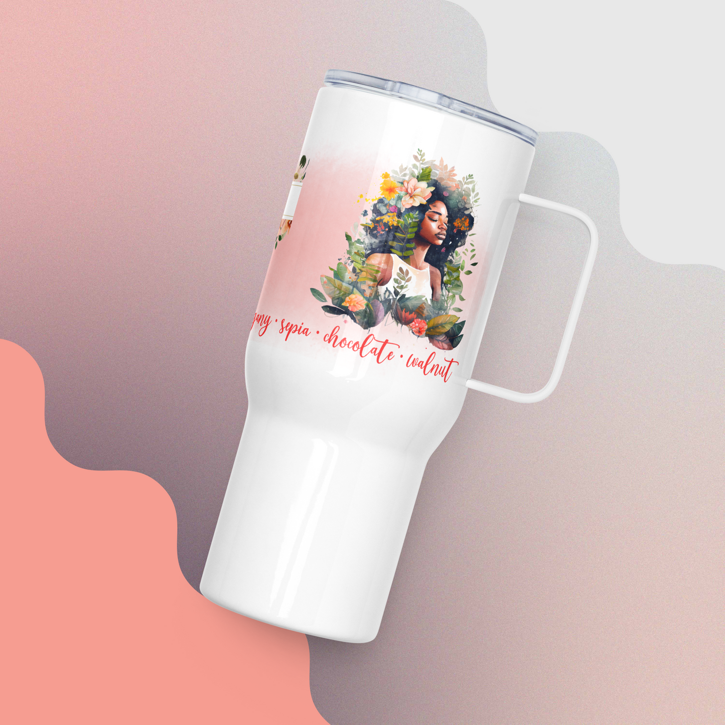 Melanin Lady Personalized Travel Mug • Shades of Brown Travel Mug • Brown Skin Girls Mug • Beautiful Brown Skin Mug • Skin Tones Travel Mug