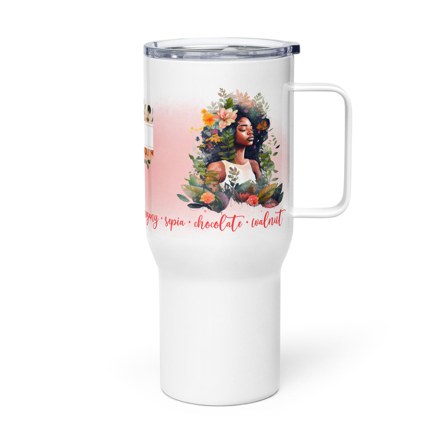 Melanin Lady Personalized Travel Mug • Shades of Brown Travel Mug • Brown Skin Girls Mug • Beautiful Brown Skin Mug • Skin Tones Travel Mug