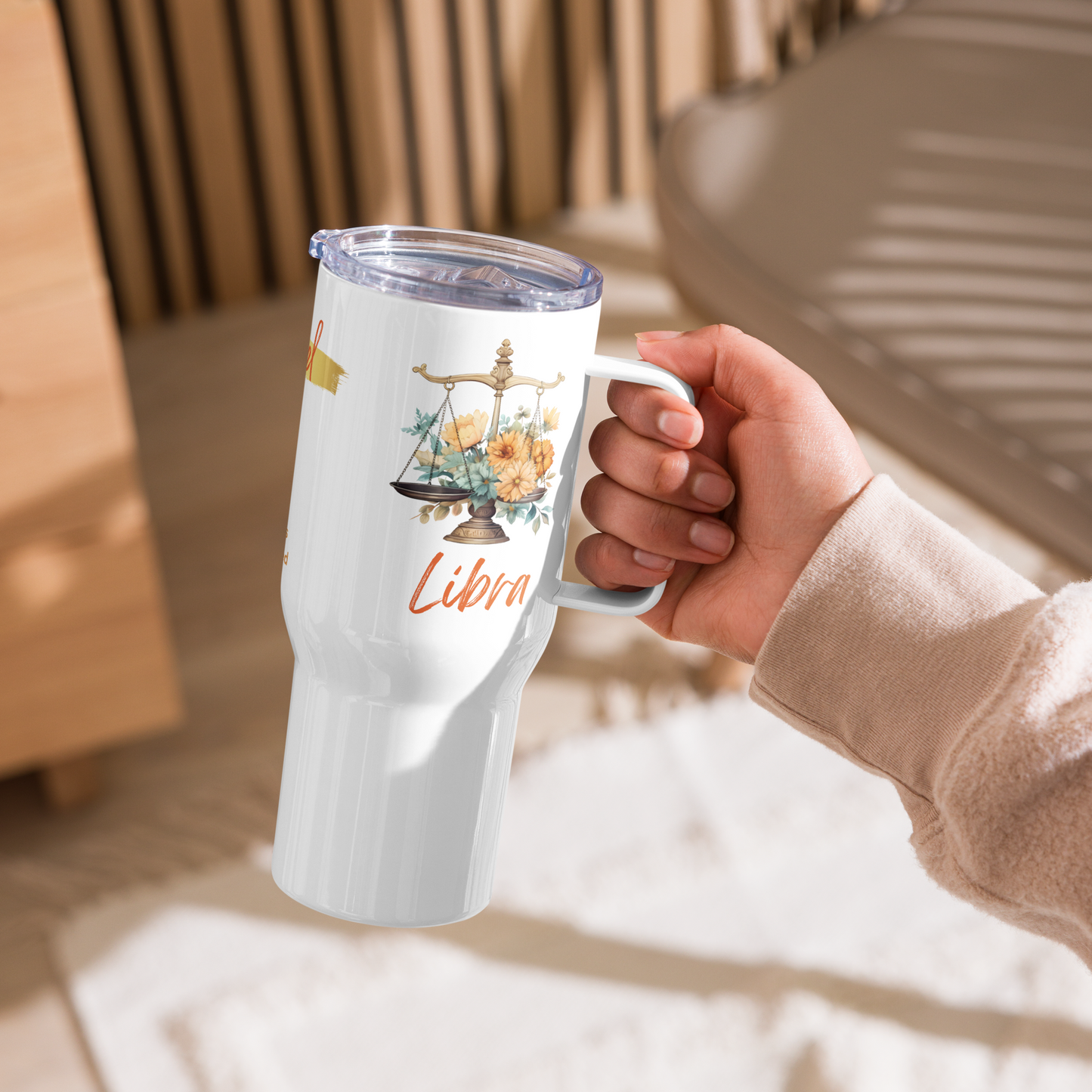 Libra Mug • Libra Zodiac Travel Mug for Her • Personalized Libra Travel Mug