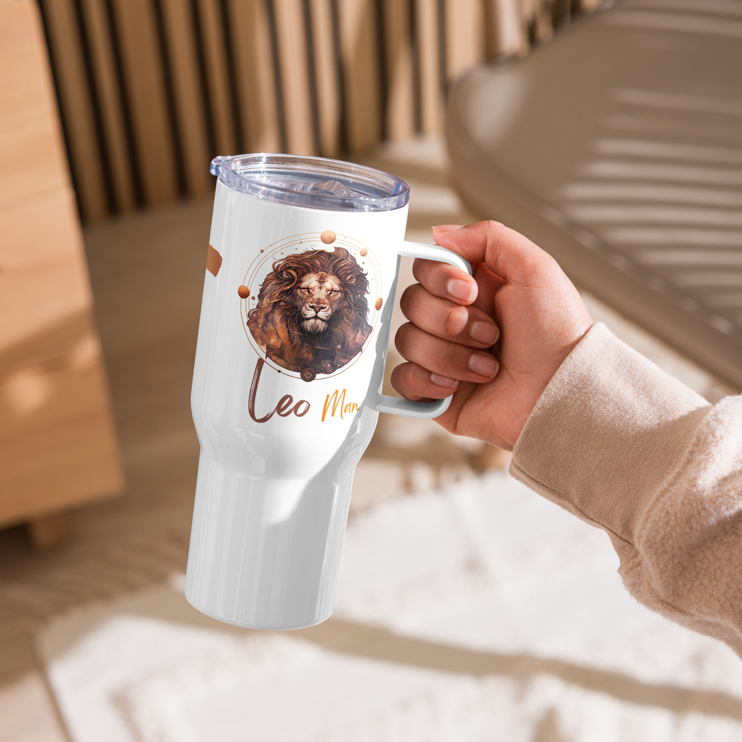 Leo Birthday Travel Mug • Personalized Leo Mug Gift for Him• Leo Zodiac Travel Mug