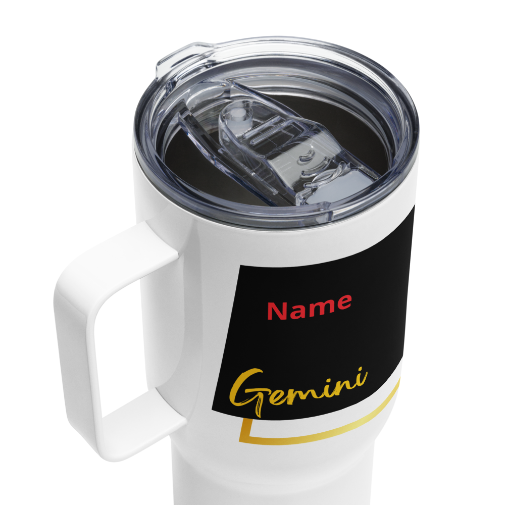 Gemini Zodiac Travel Mug for Dad • Personalized Gemini Travel Mug