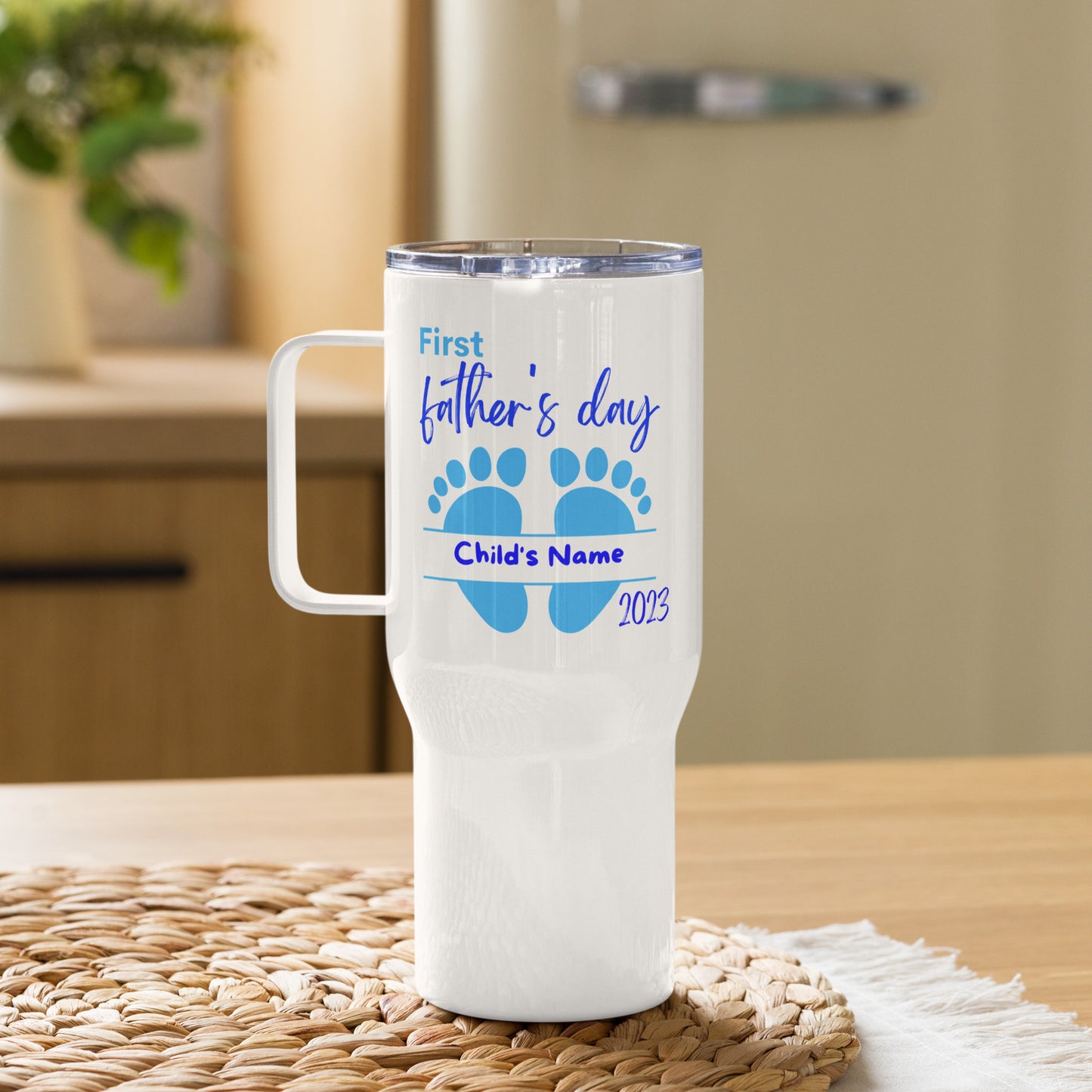 Personalized “1st Father’s Day” Travel Mug • Custom Dad Travel MUG