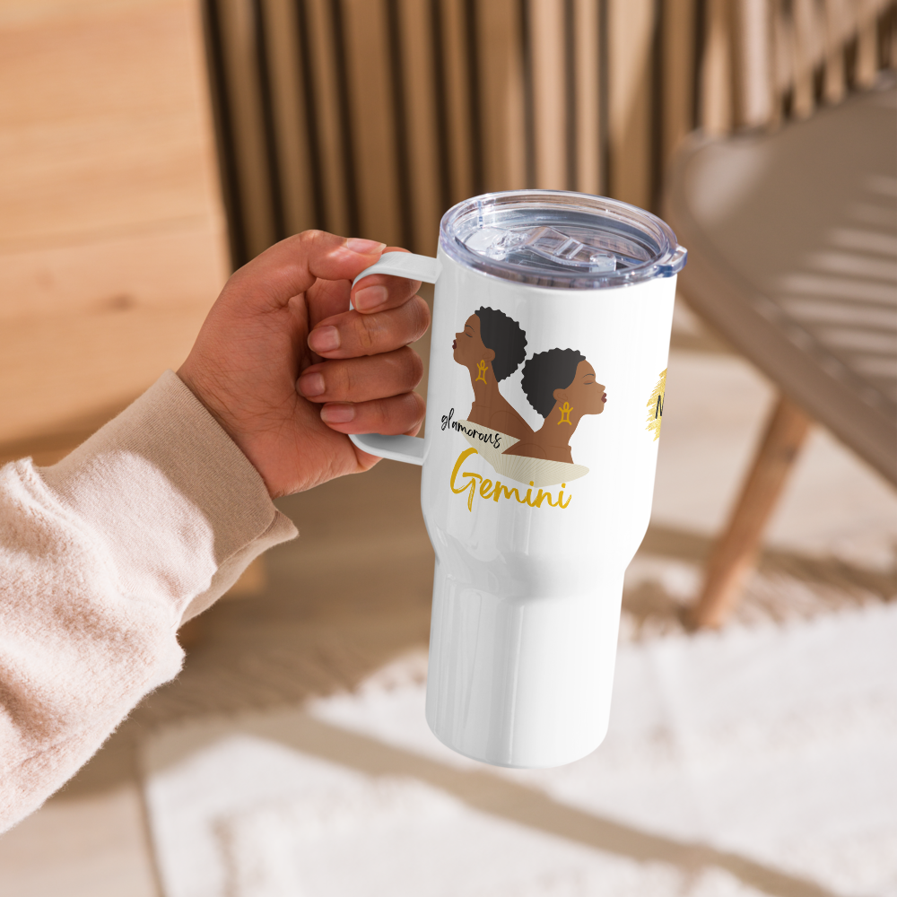 Gemini Zodiac Travel Mug for Her • Personalized Gemini Travel Mug