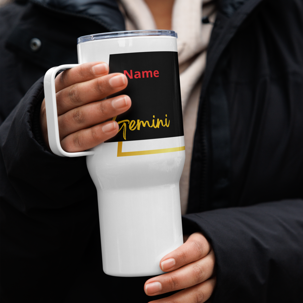 Gemini Zodiac Travel Mug for Dad • Personalized Gemini Travel Mug