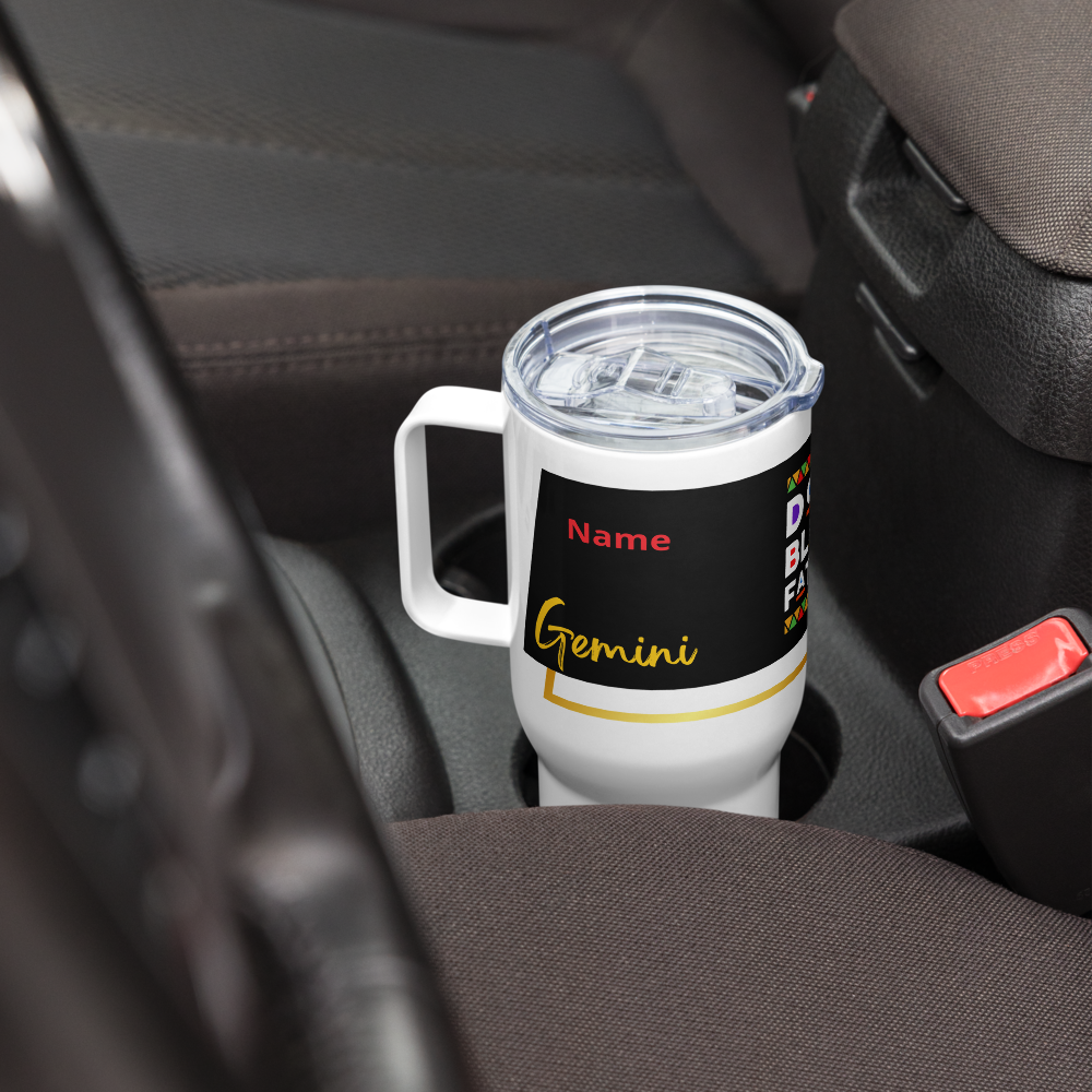 Gemini Zodiac Travel Mug for Dad • Personalized Gemini Travel Mug