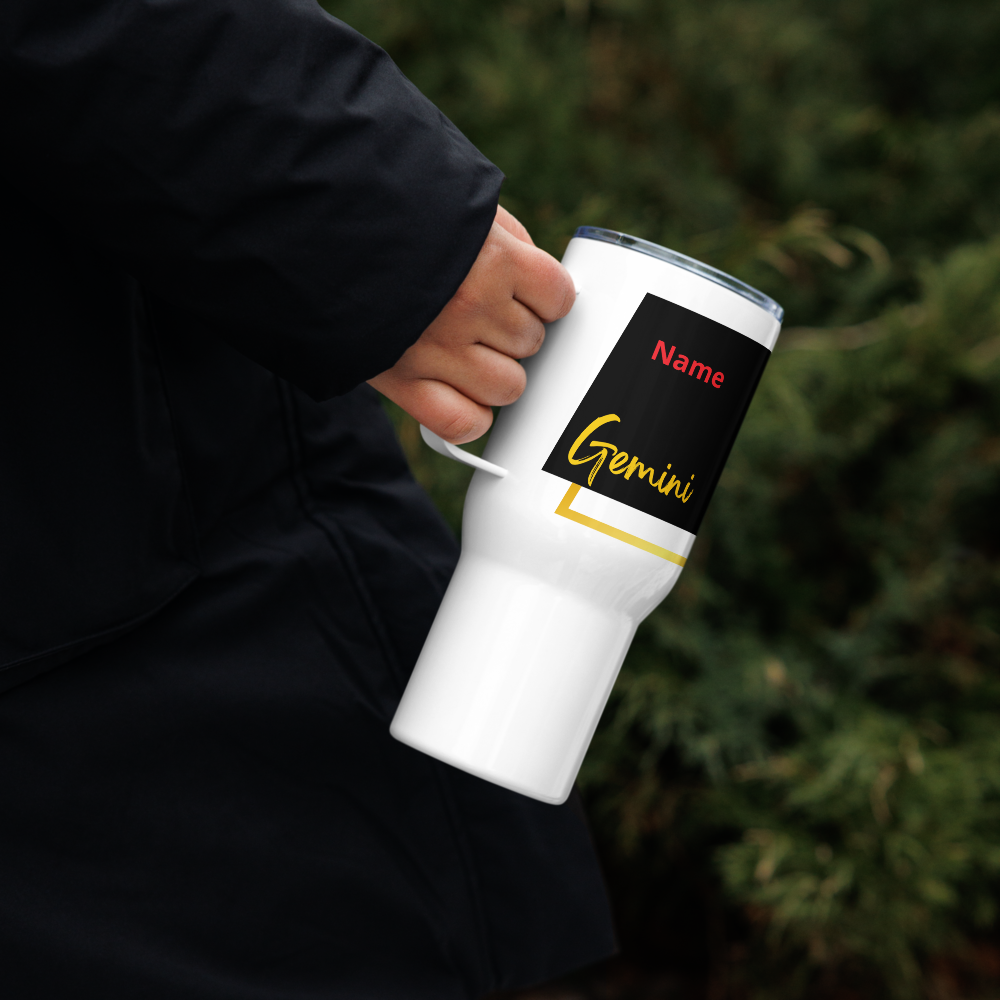 Gemini Zodiac Travel Mug for Dad • Personalized Gemini Travel Mug