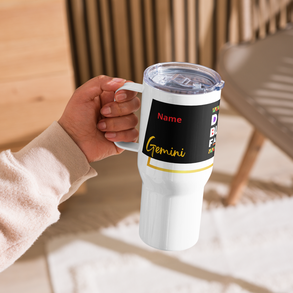 Gemini Zodiac Travel Mug for Dad • Personalized Gemini Travel Mug