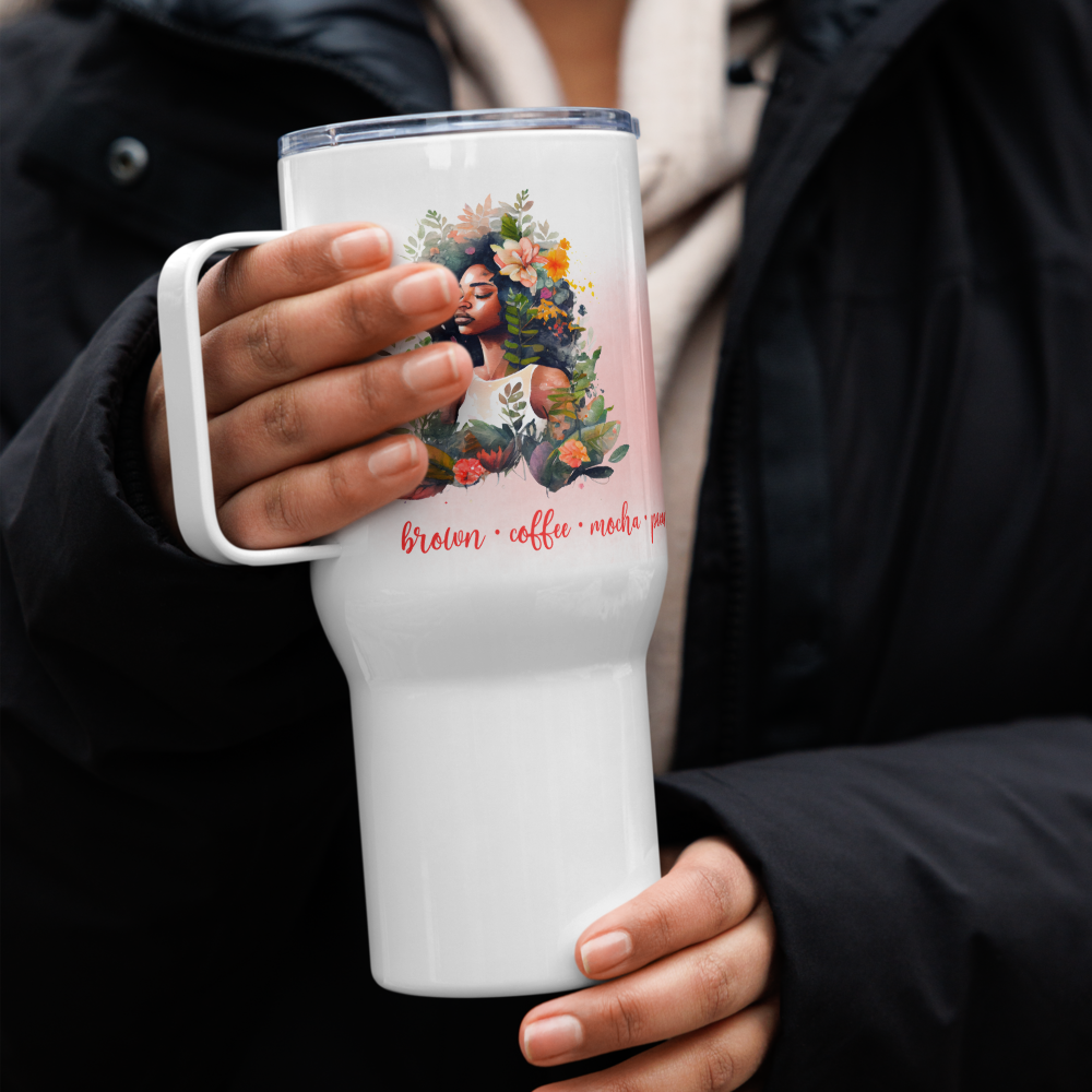 Melanin Lady Personalized Travel Mug • Shades of Brown Travel Mug • Brown Skin Girls Mug • Beautiful Brown Skin Mug • Skin Tones Travel Mug