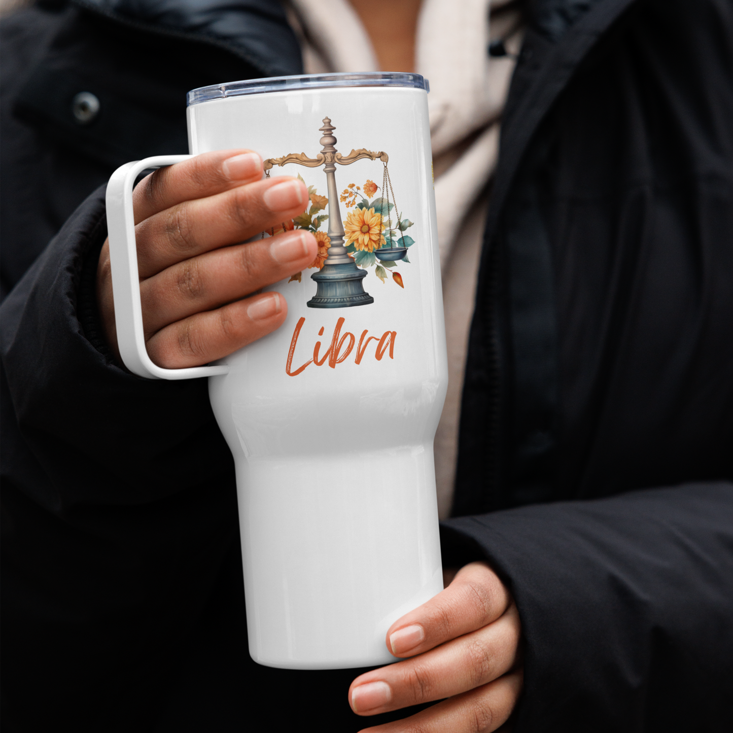 Libra Mug • Libra Zodiac Travel Mug for Her • Personalized Libra Travel Mug