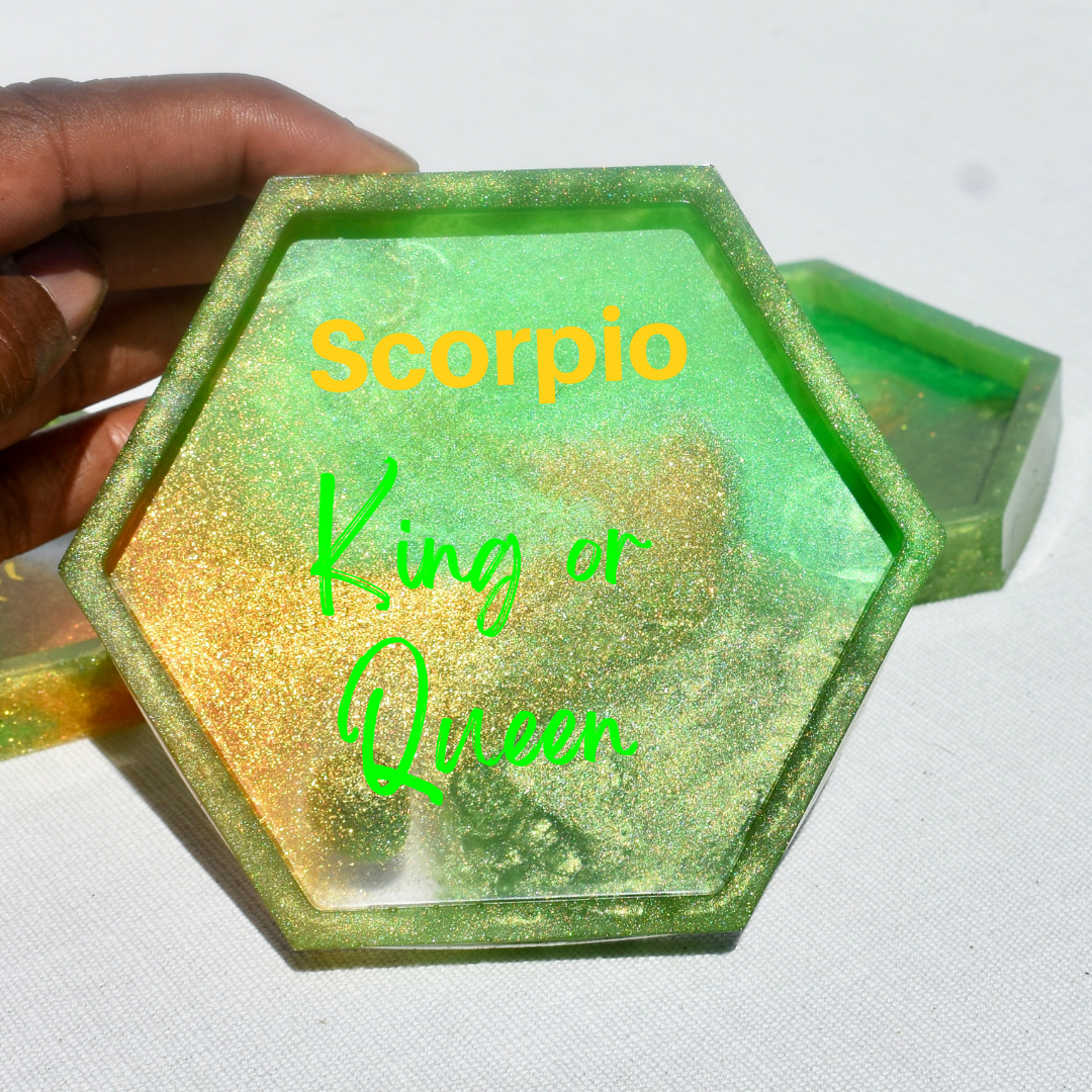 Personalized Scorpio Birthday Coasters • October/November Birthday Coasters • Personalized Birthday Coasters