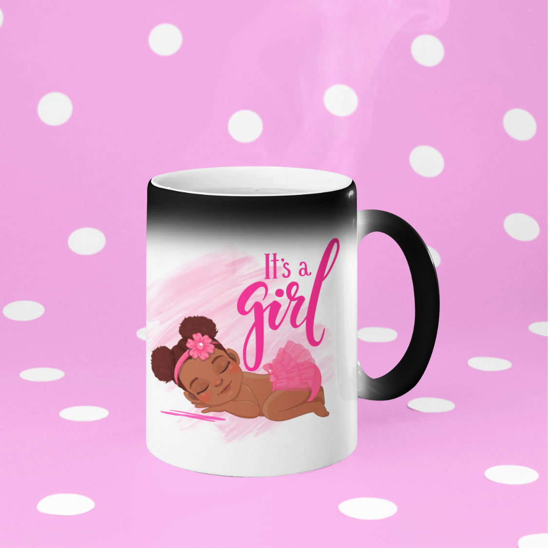 “It’s a Beautiful Brown Girl” Coffee Mug • “Magic” Gender Reveal Mug • Gender Reveal Coffee Mug