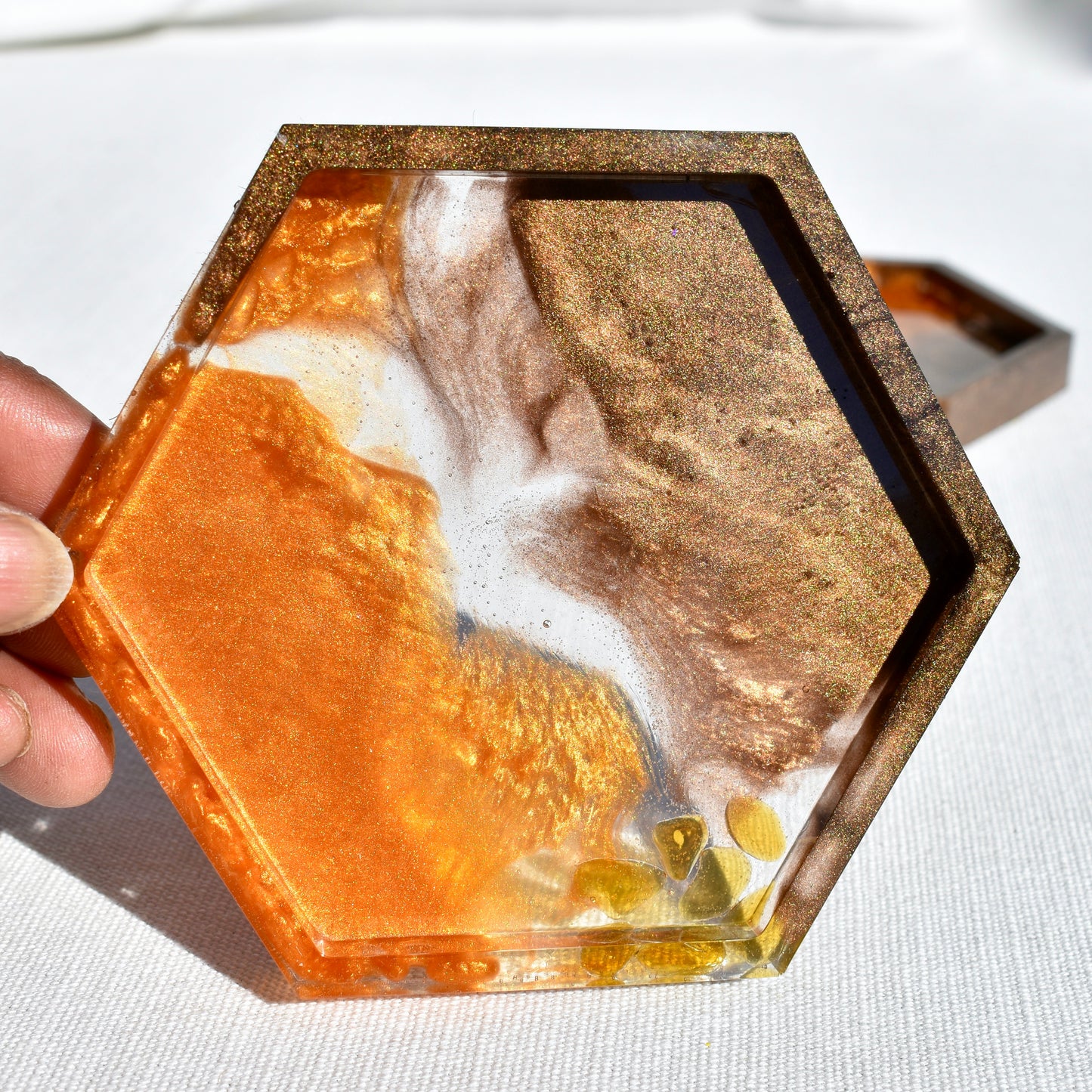 Hexagon Coasters – Assorted Gemstones Collection (set of 4)