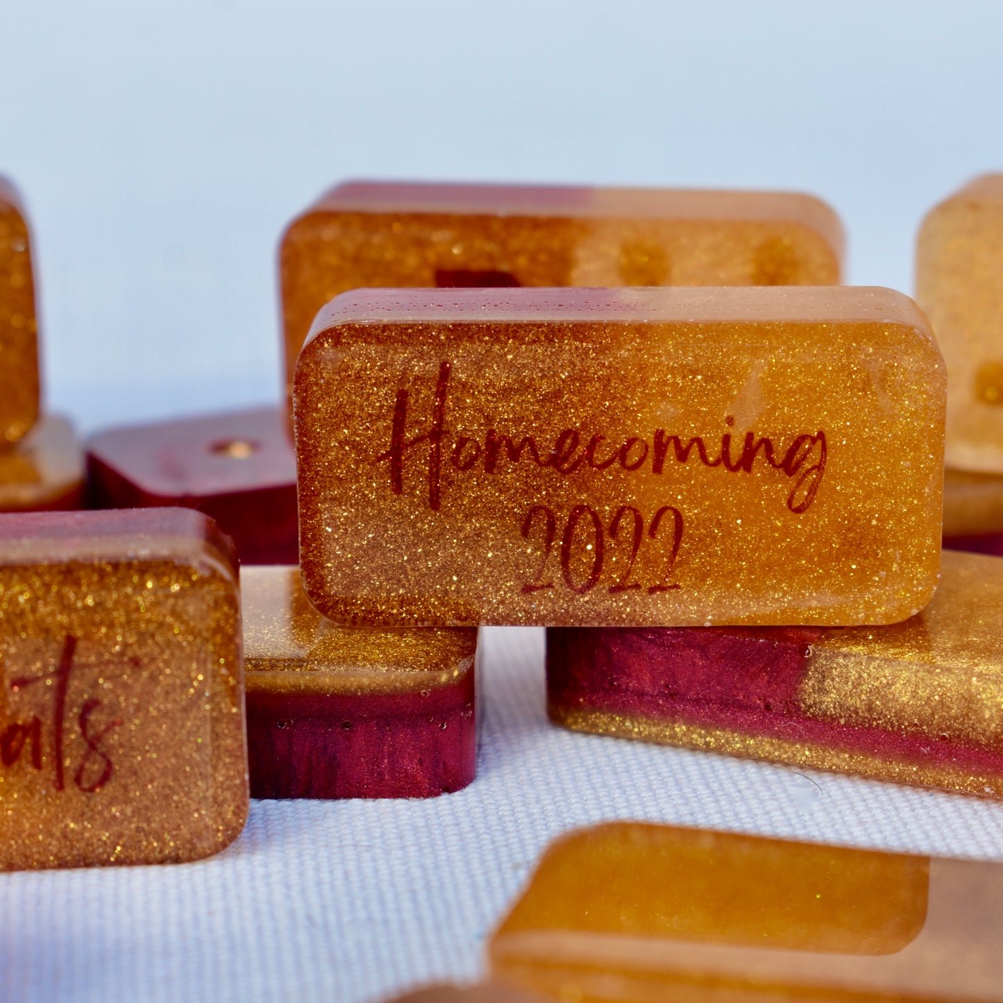University Colors Personalized Domino Gift Set • Custom Resin Dominoes Set • Made-to-Order Fraternity/Sorority Gift