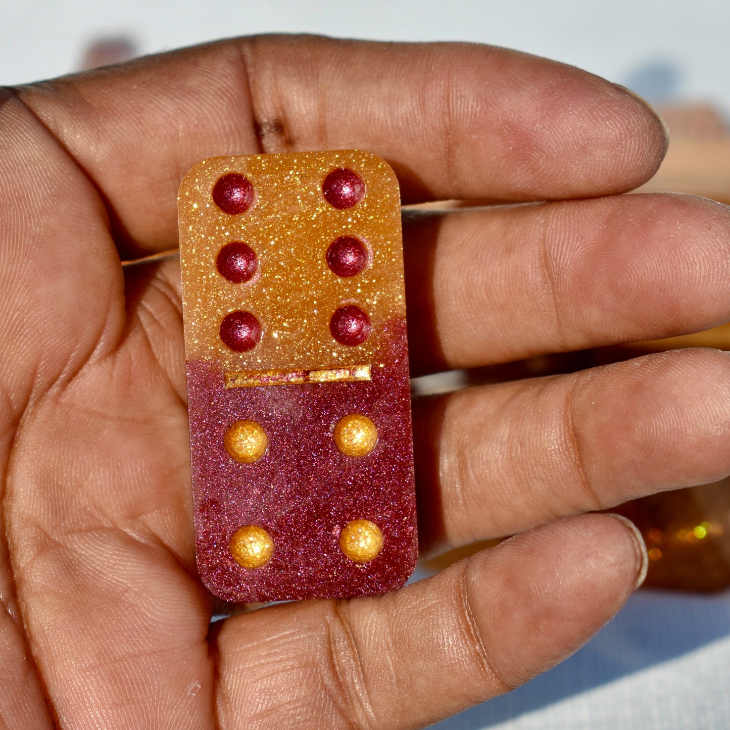 University Colors Personalized Domino Gift Set • Custom Resin Dominoes Set • Made-to-Order Fraternity/Sorority Gift
