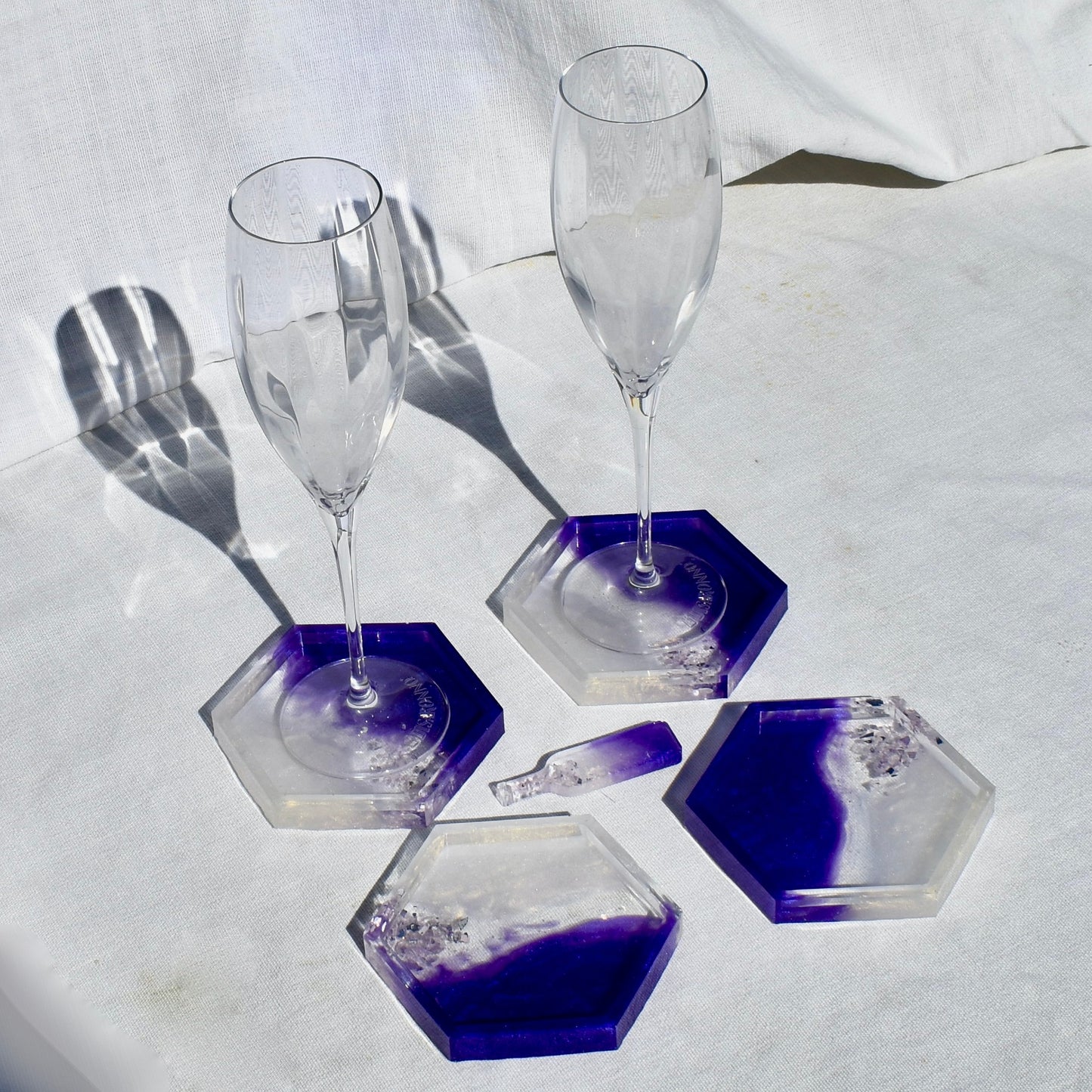 Hexagon Coasters – Assorted Gemstones Collection (set of 4)