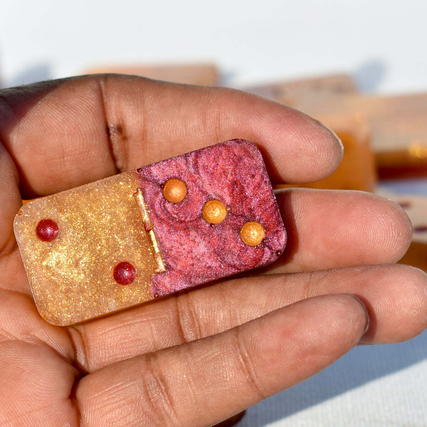 University Colors Personalized Domino Gift Set • Custom Resin Dominoes Set • Made-to-Order Fraternity/Sorority Gift